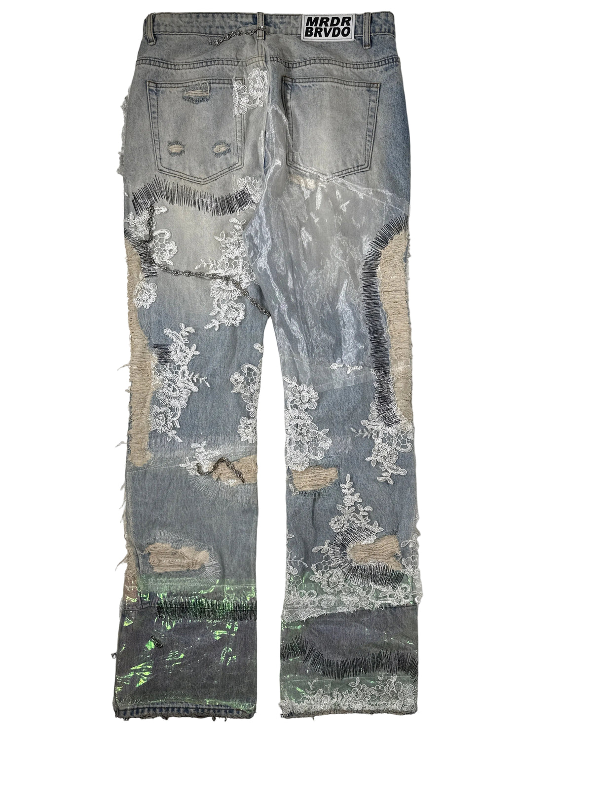 Who Decides War Wedding Lace Metal Crystal Jeans