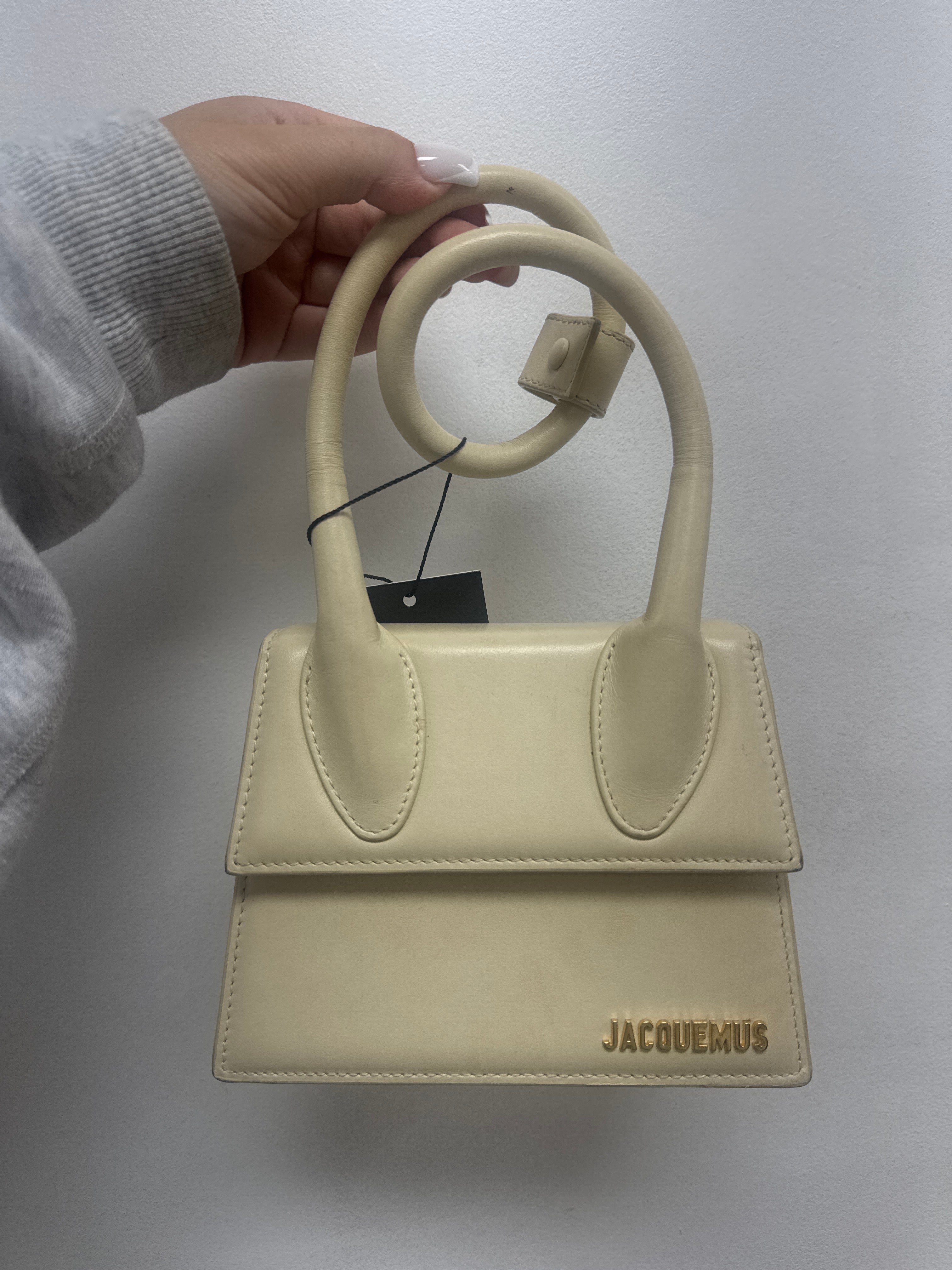 Jacquemus Cream Le Chiquito Neoud Leather Bag