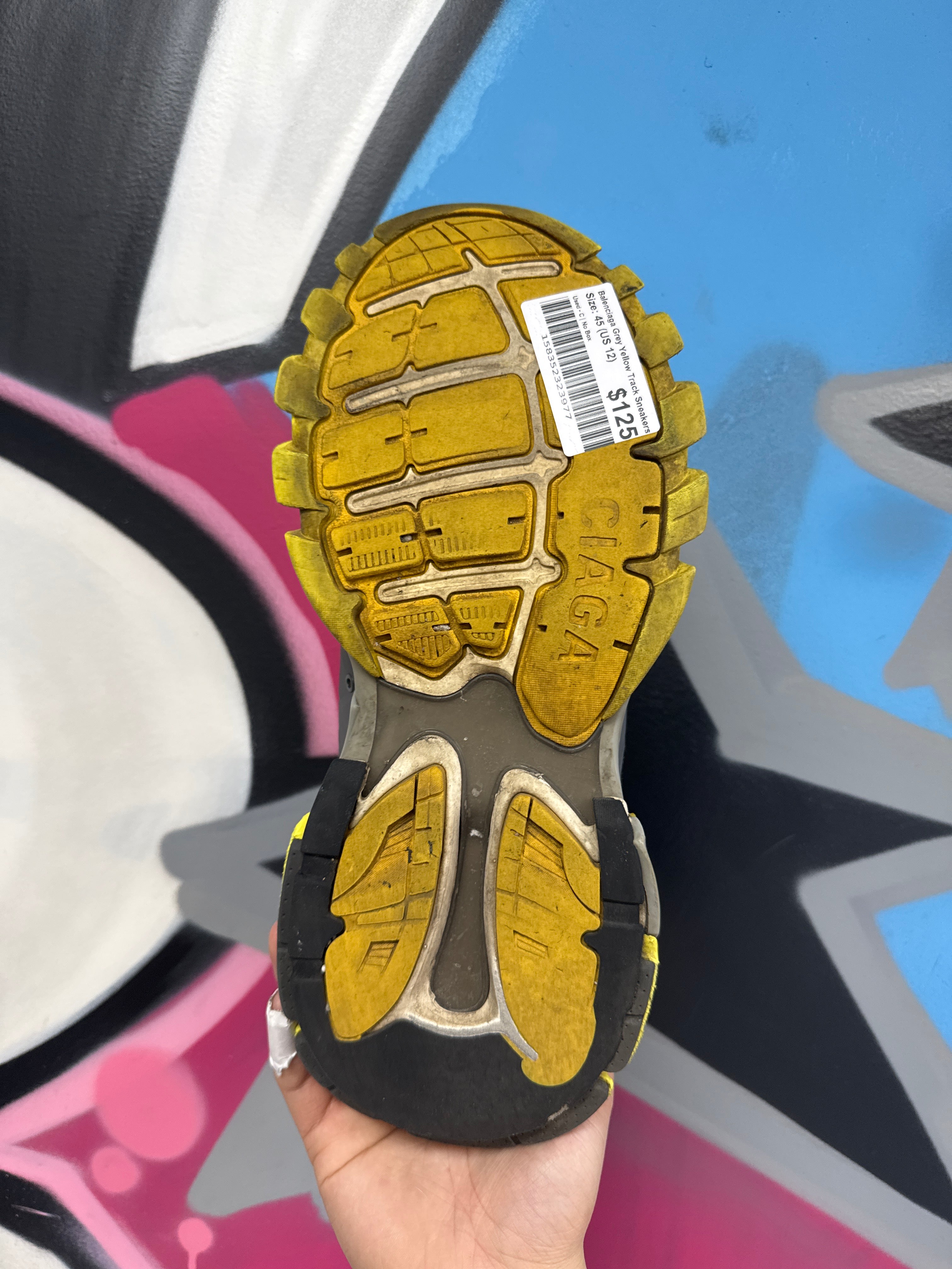 Balenciaga Grey Yellow Track Sneakers