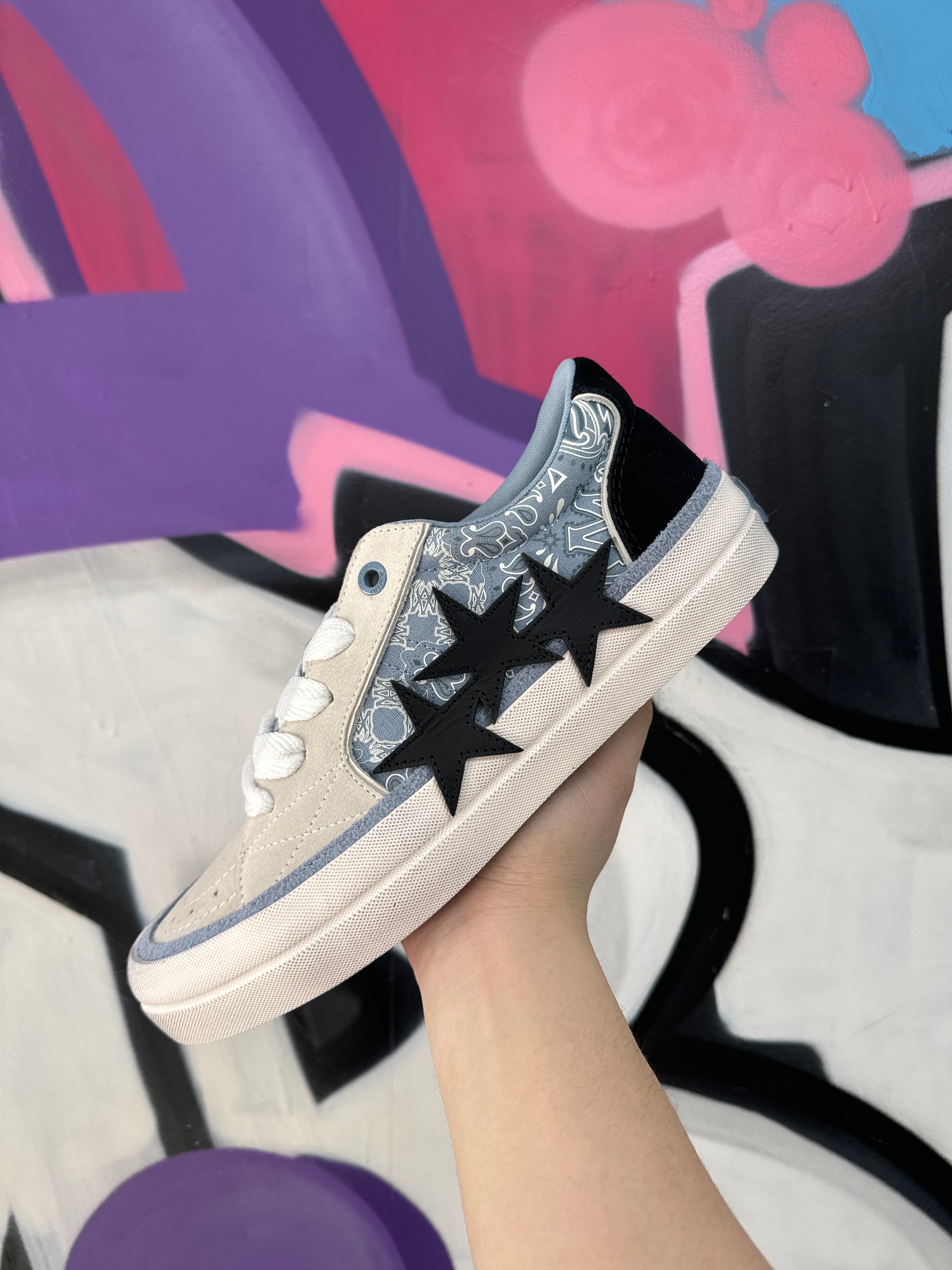 Amiri 3 Star Baby Blue Low Sneakers