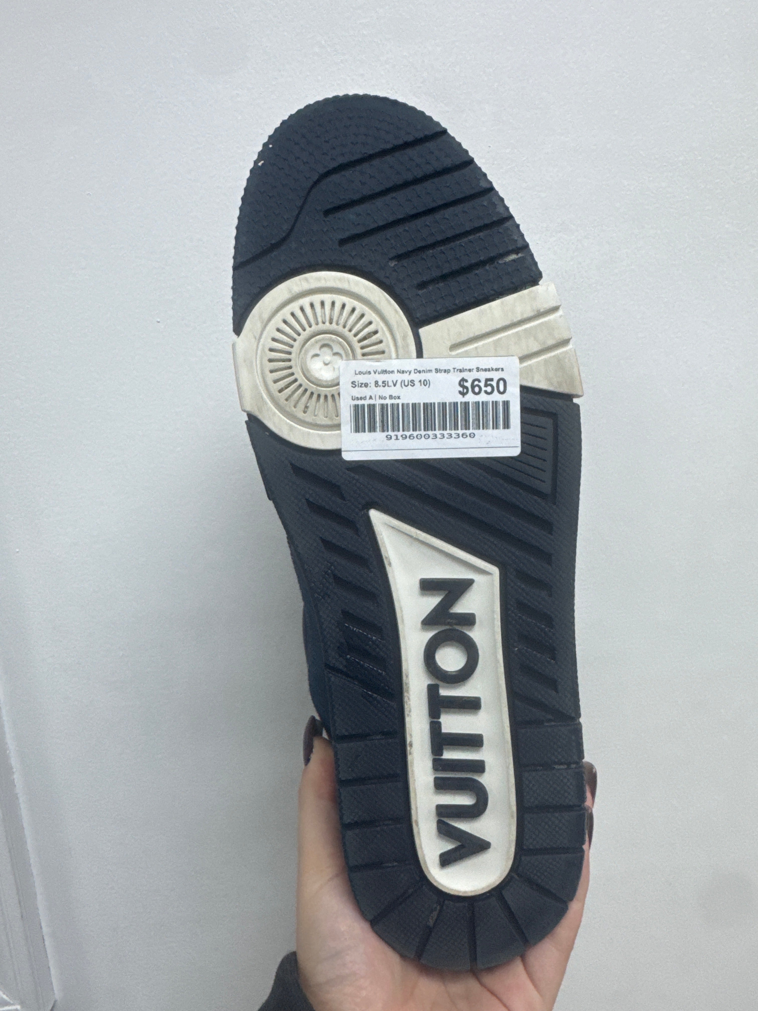 Louis Vuitton Navy Denim Trainer Sneakers