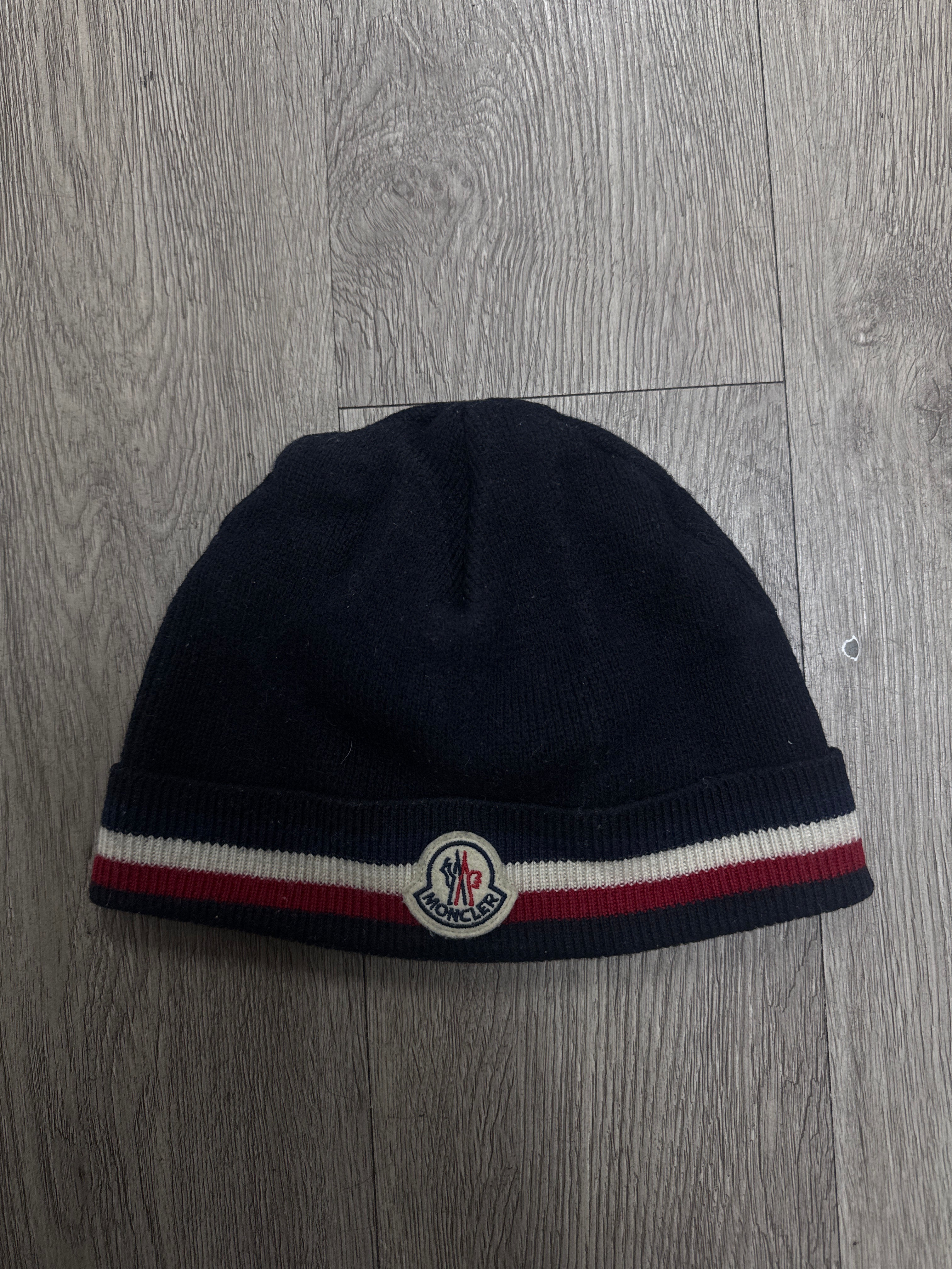 Moncler Navy Striped Beanie