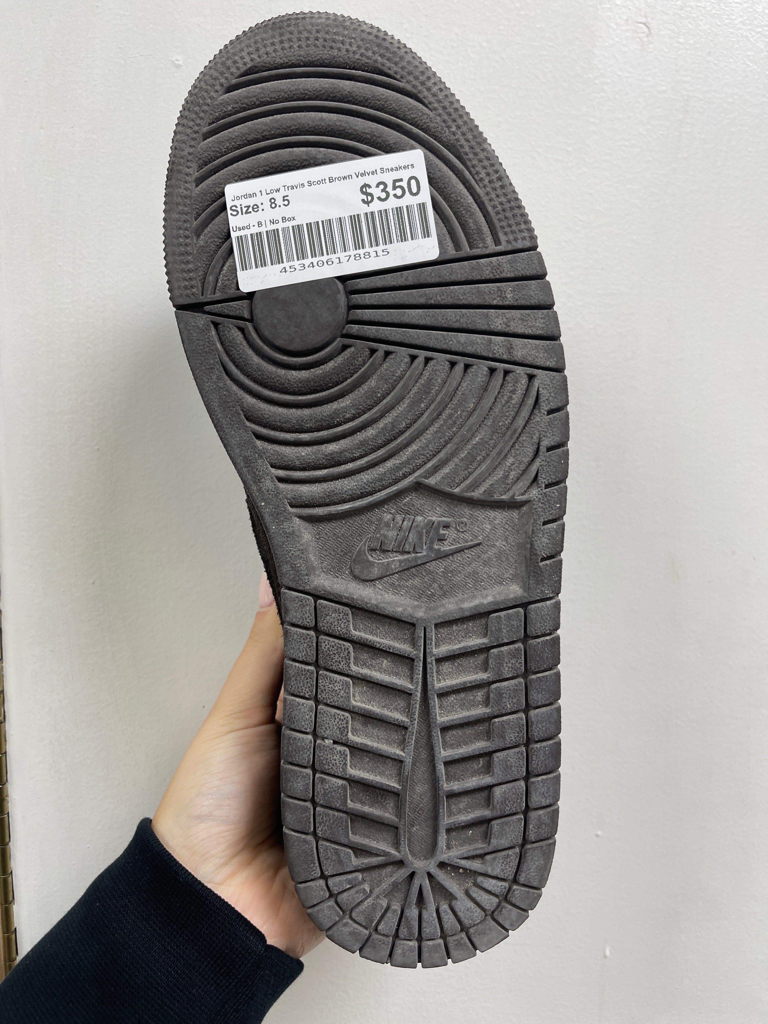 Jordan 1 Low Travis Scott Brown Velvet Sneakers