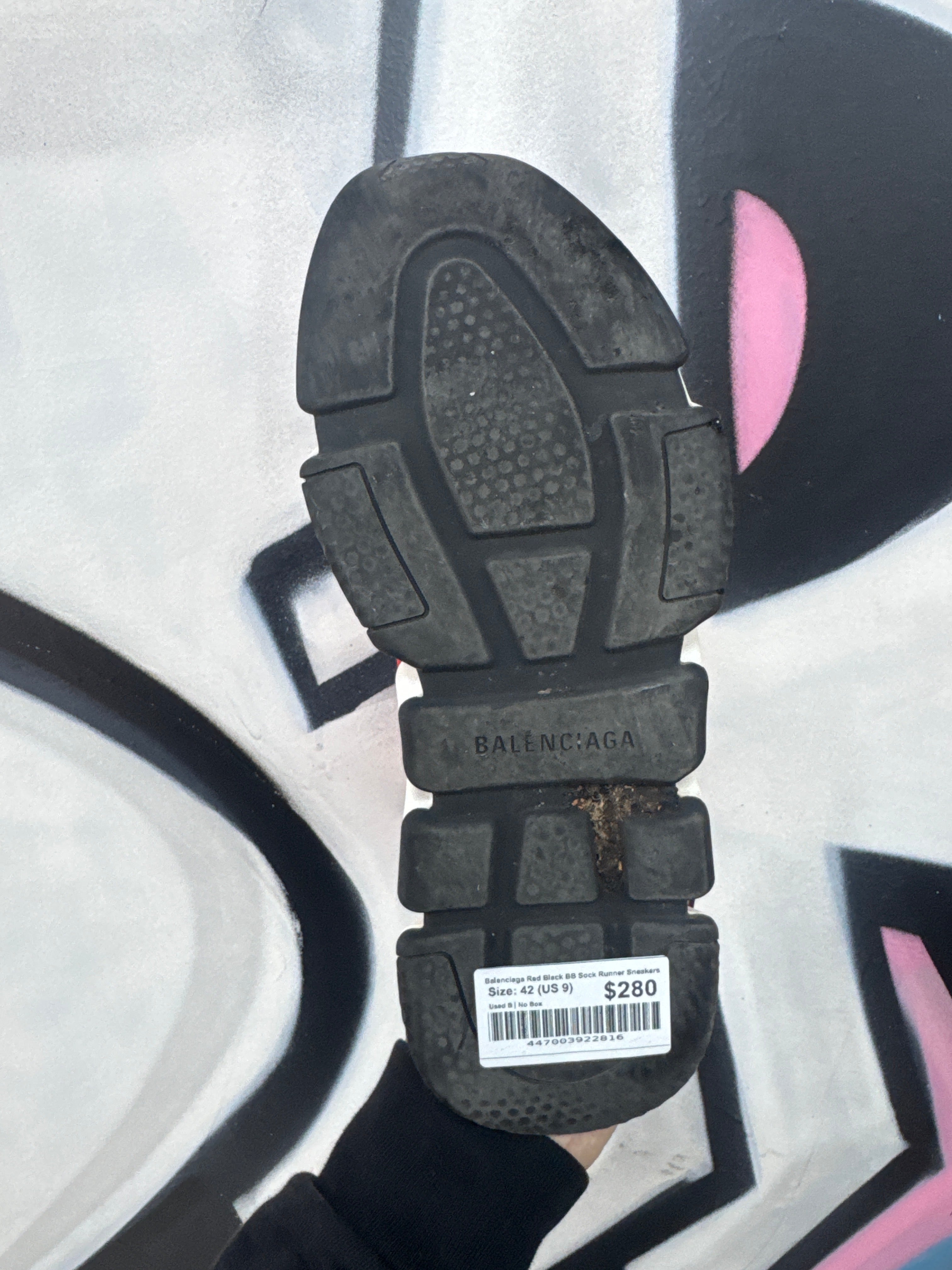 Balenciaga Red Black BB Sock Runner Sneakers