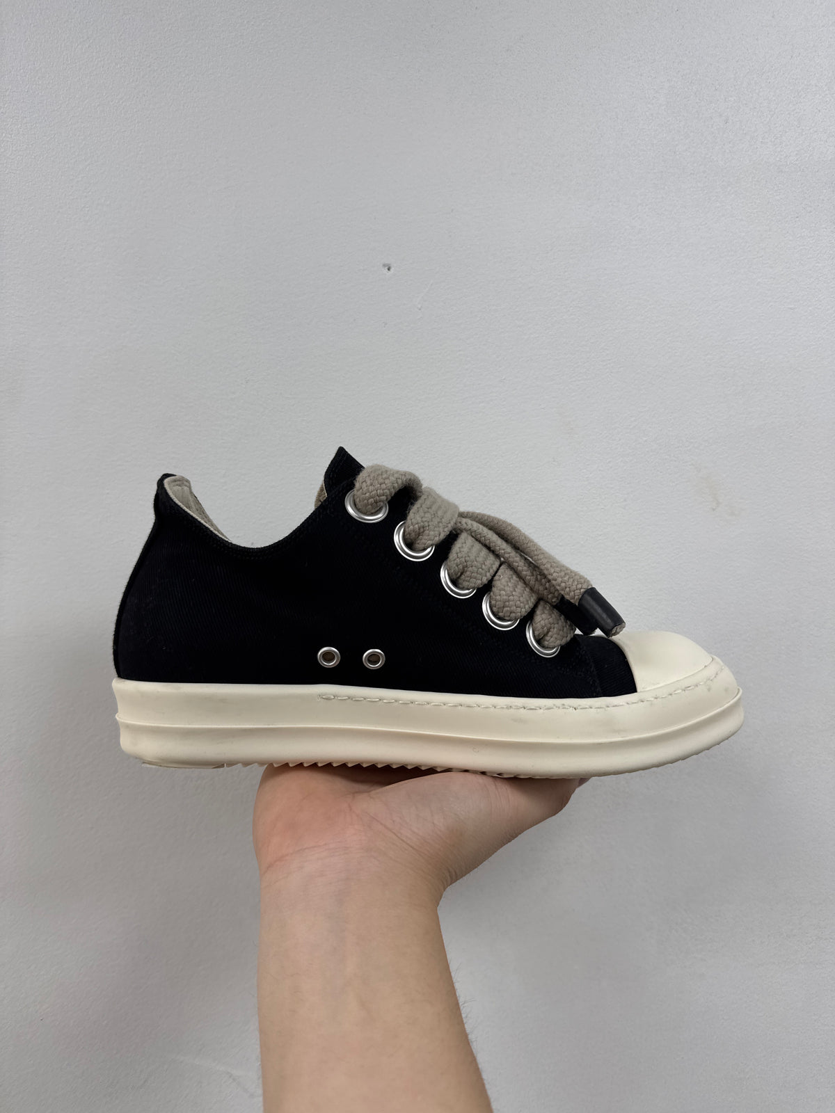 Rick Owens Black & Milk Jumbo Lace Sneakers