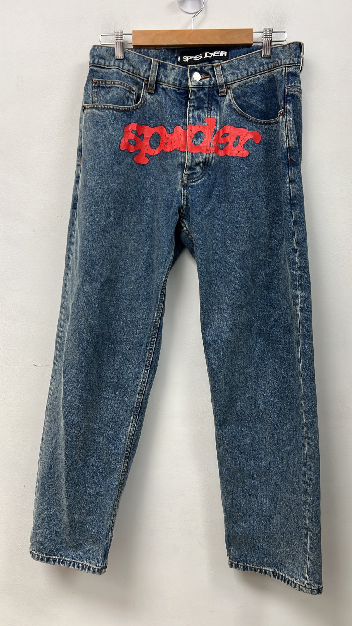 Sp5der Light Wash Red Jeans