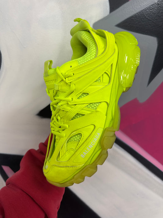 Balenciaga Track Lime Sneakers  Used With Box