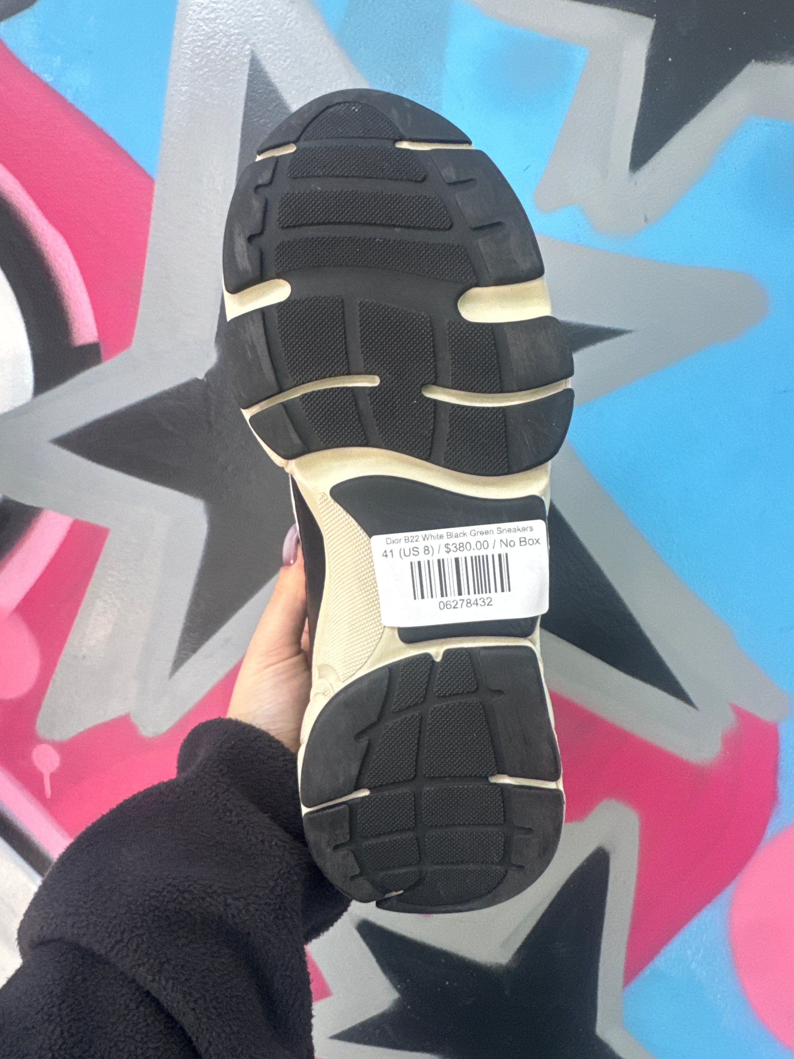 Dior B22 White Black Green Sneakers