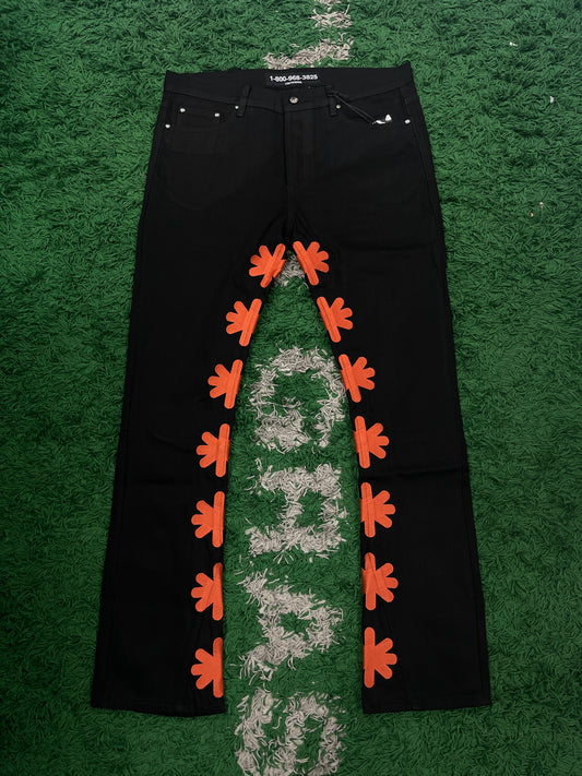 LOSTSHDWS Pants Denim Sun Logo Orange