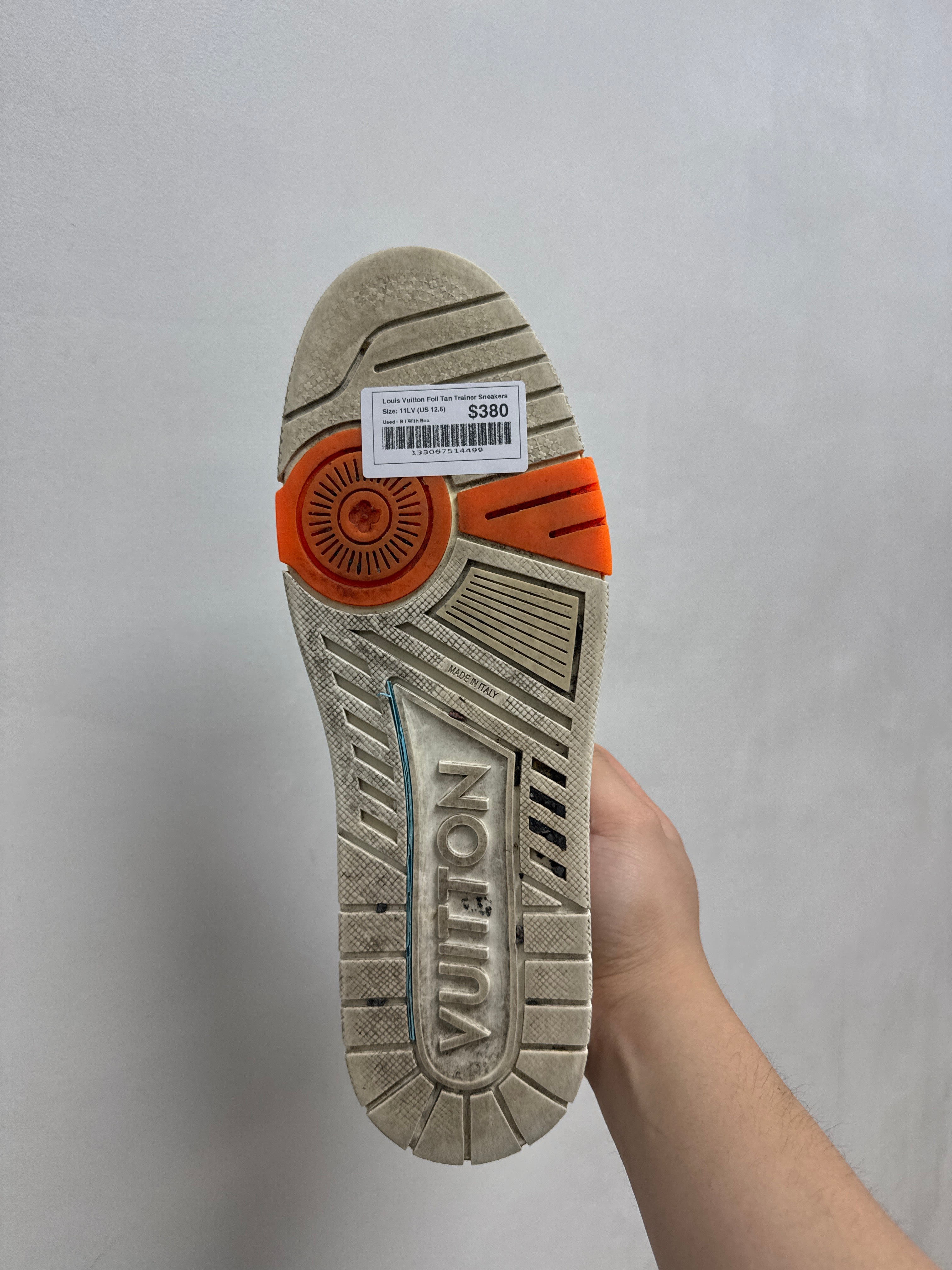 Louis Vuitton Foil Tan Trainer Sneakers