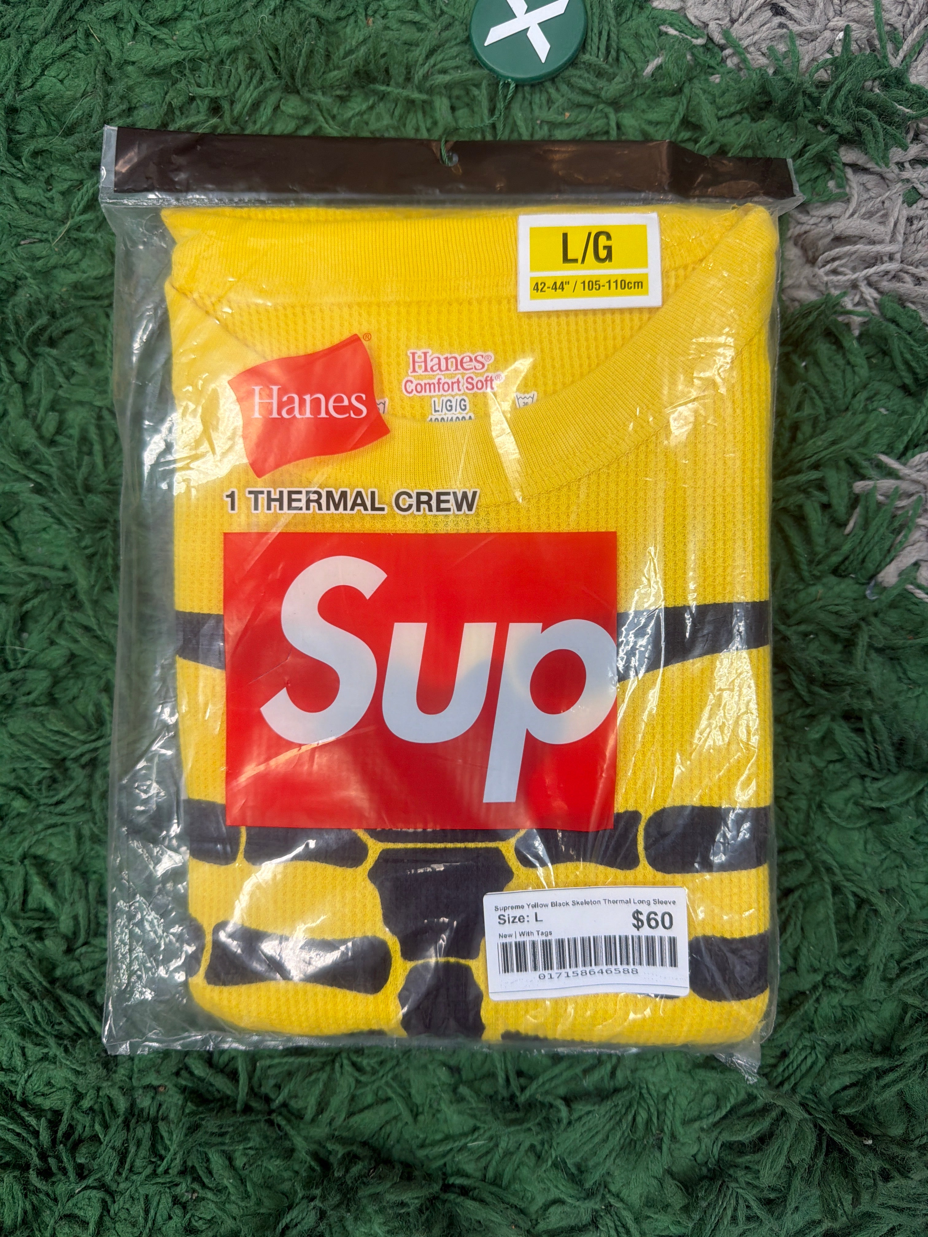 Supreme Yellow Black Skeleton Thermal Long Sleeve