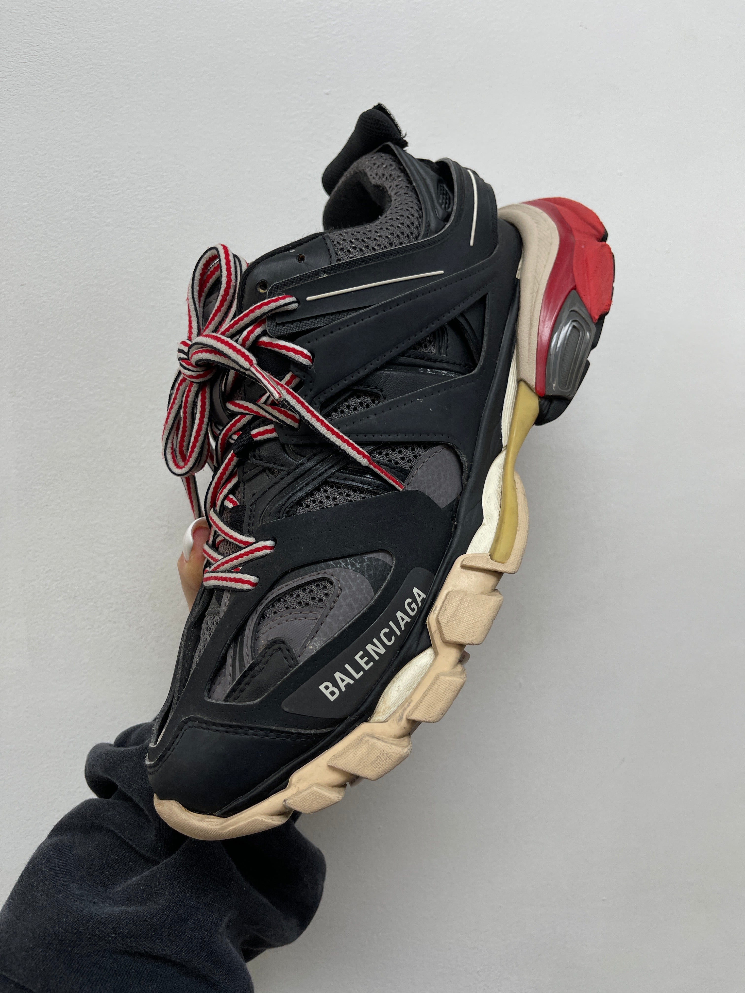 Balenciaga Black Red Track Sneakers