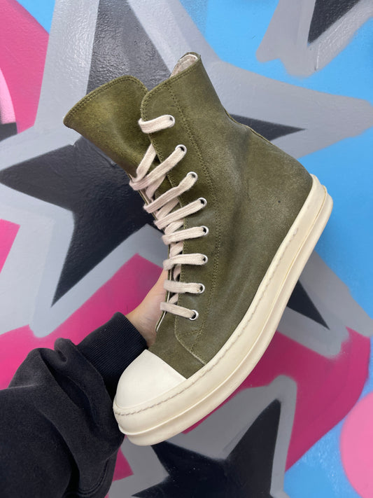 Rick Owens DRKSHDWS High Top Sage Milk Sneaker