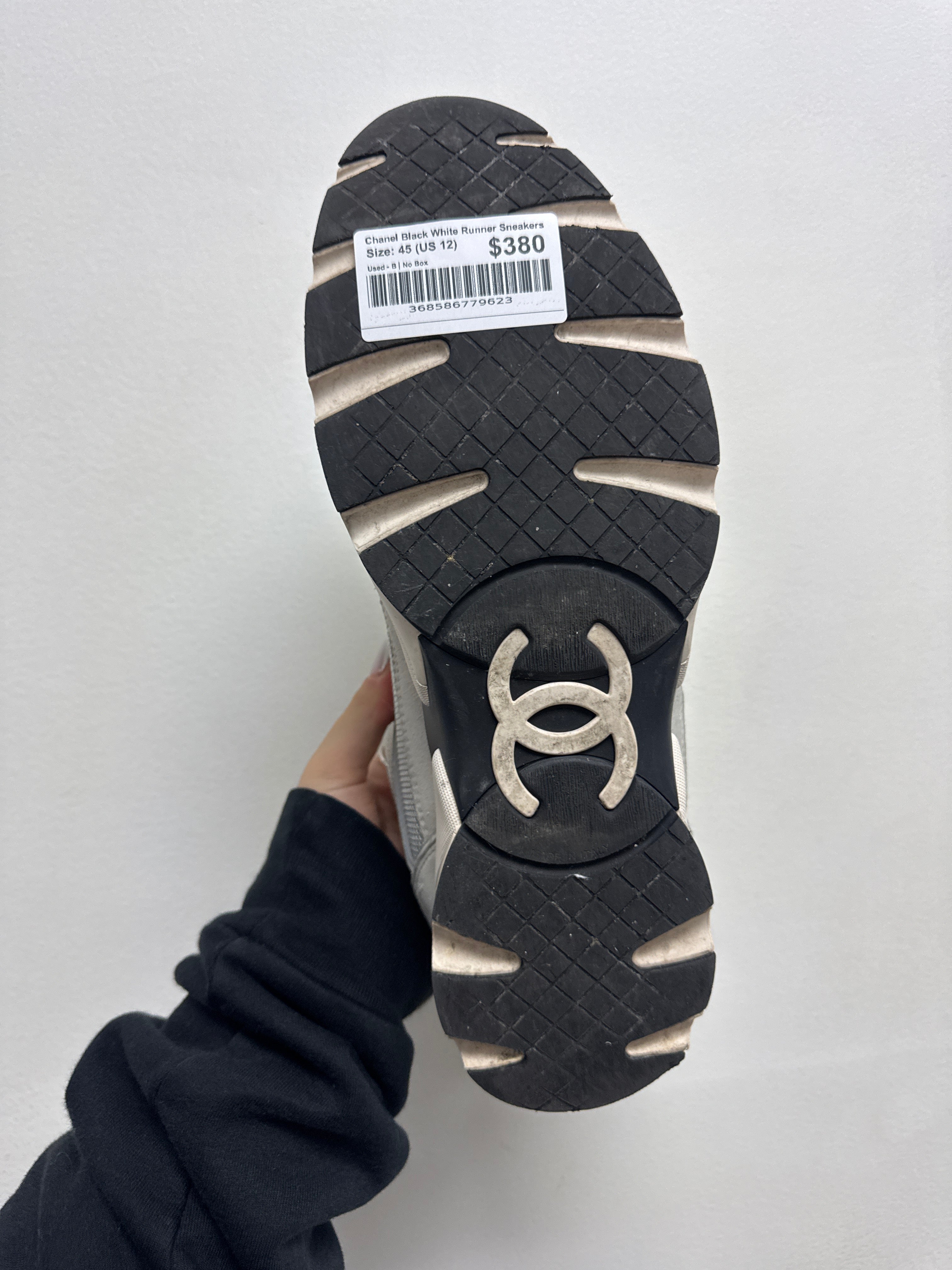 Chanel Black White Runner Sneakers