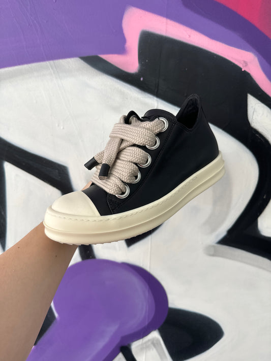 Rick Owens Ramone Low Black Jumbo Lace (38) New With Box
