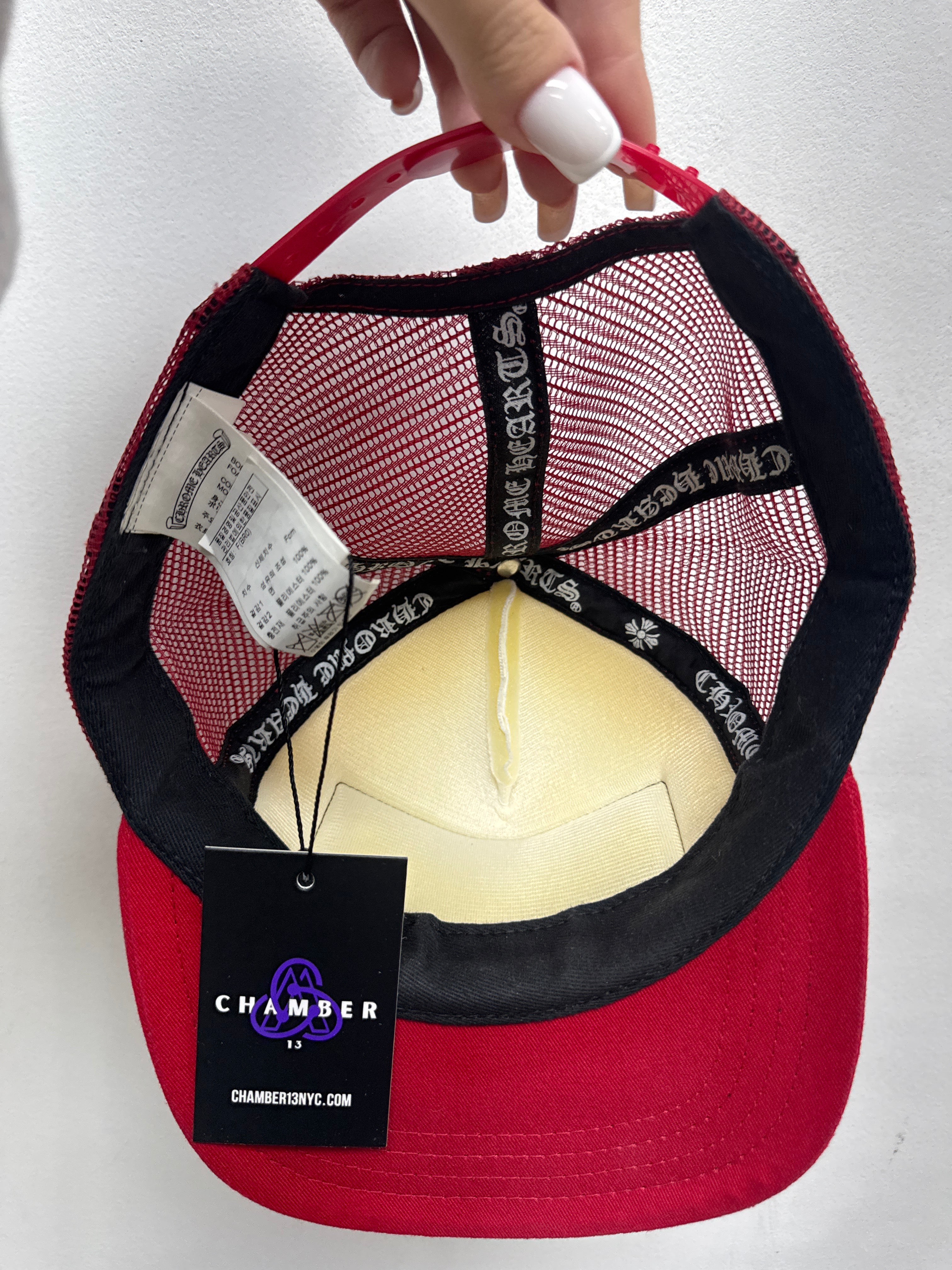 Chrome  Hearts Red White CH Hat