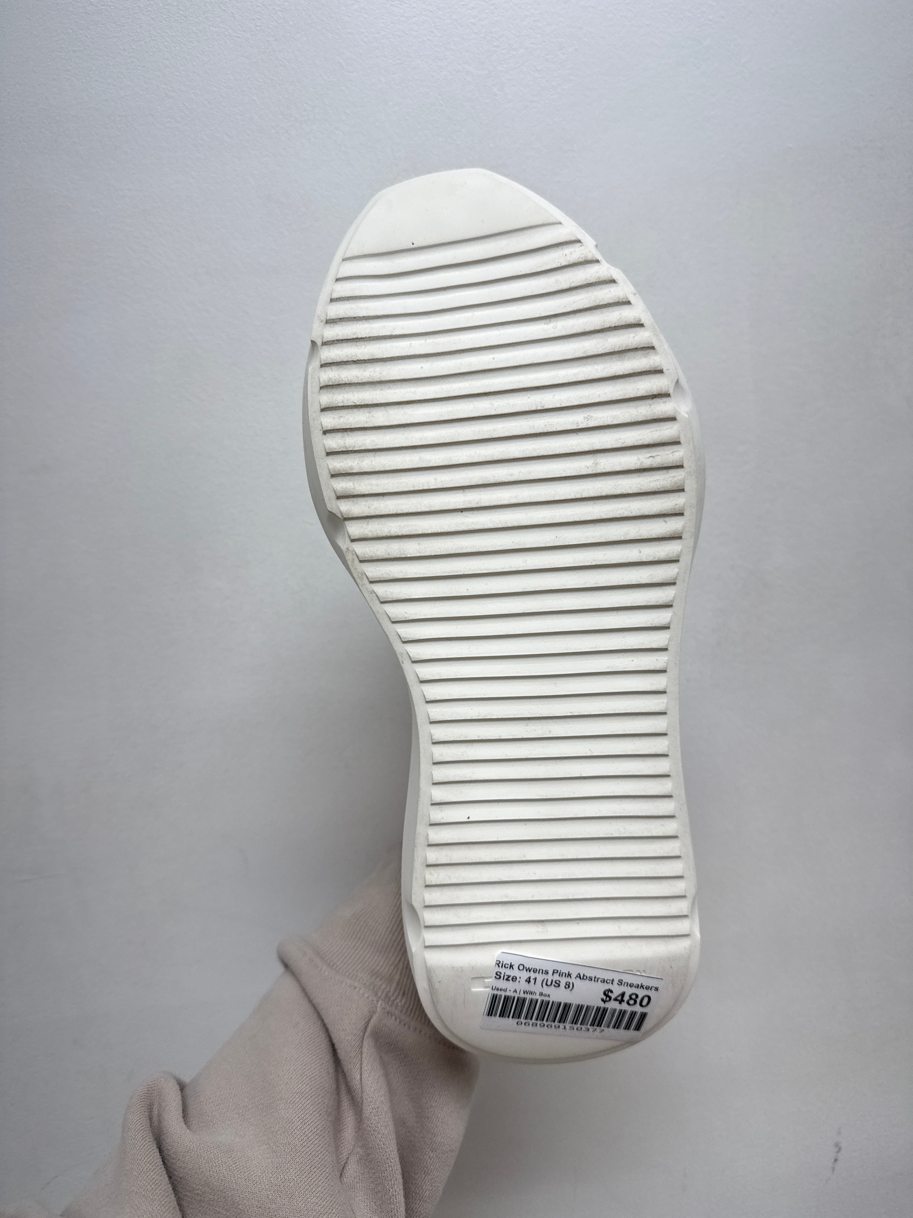 Rick Owens Pink Abstract Sneakers