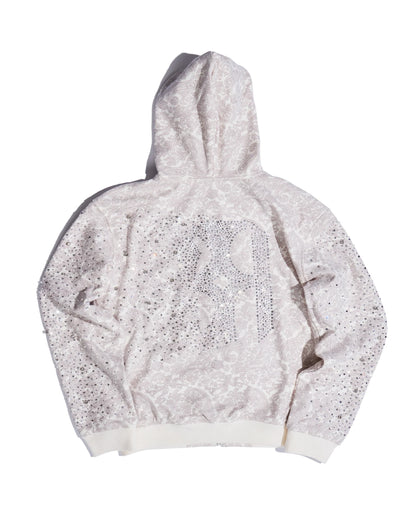 Birth Of Royal Child "Cashew Blossom Pearl" White Hoodie