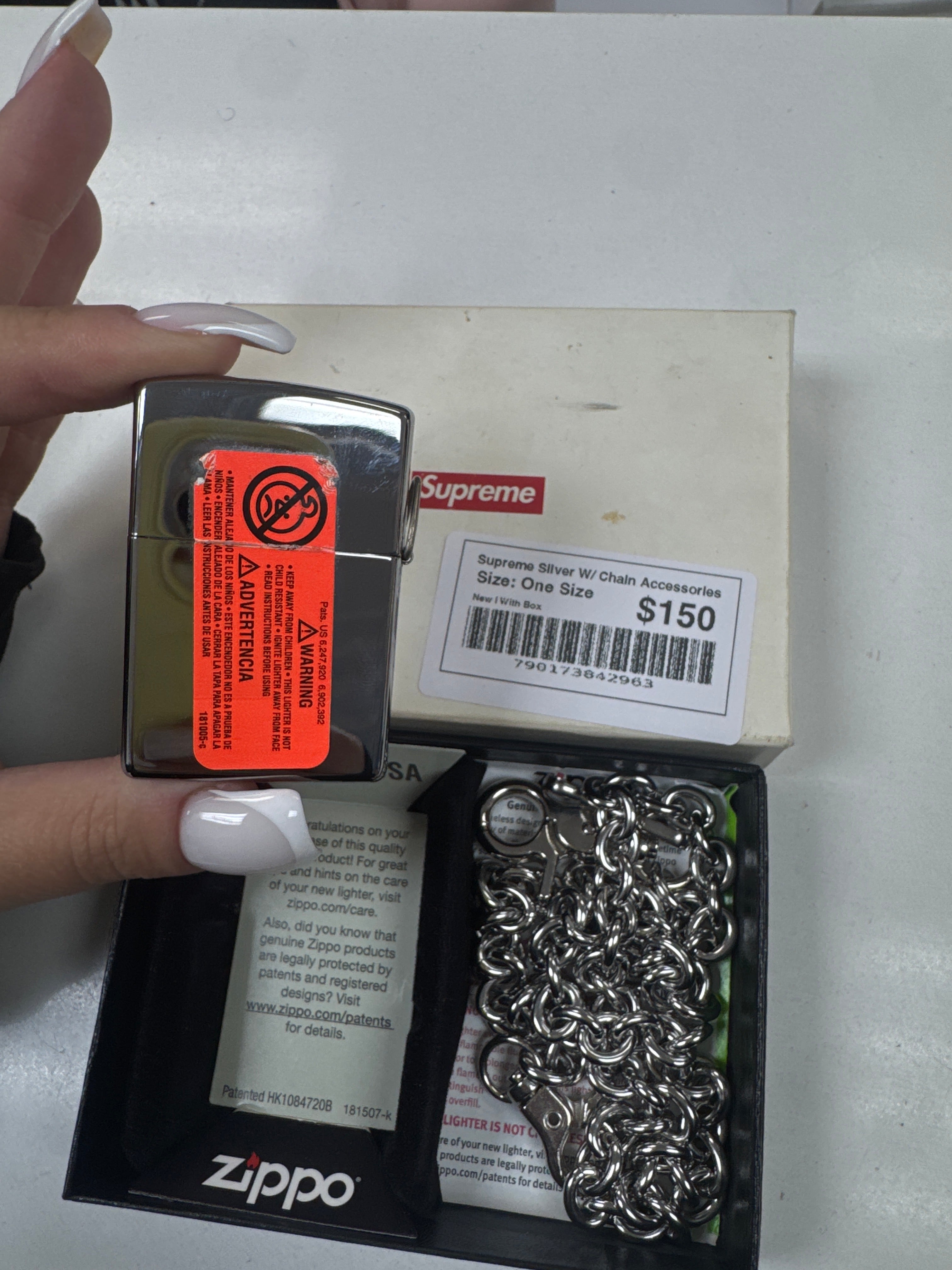 Supreme Silver W/ Chain Accessories