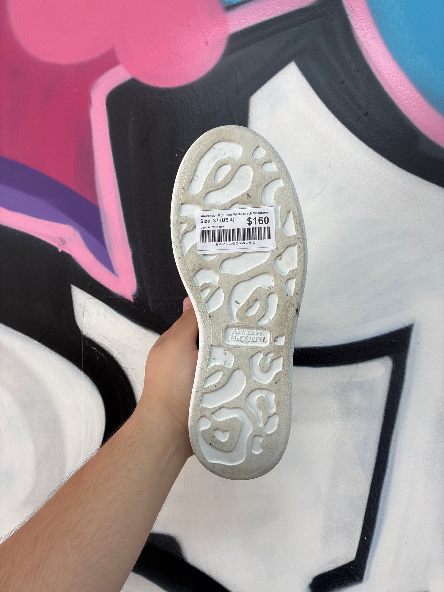 Alexander Mcqueen White Black Sneakers