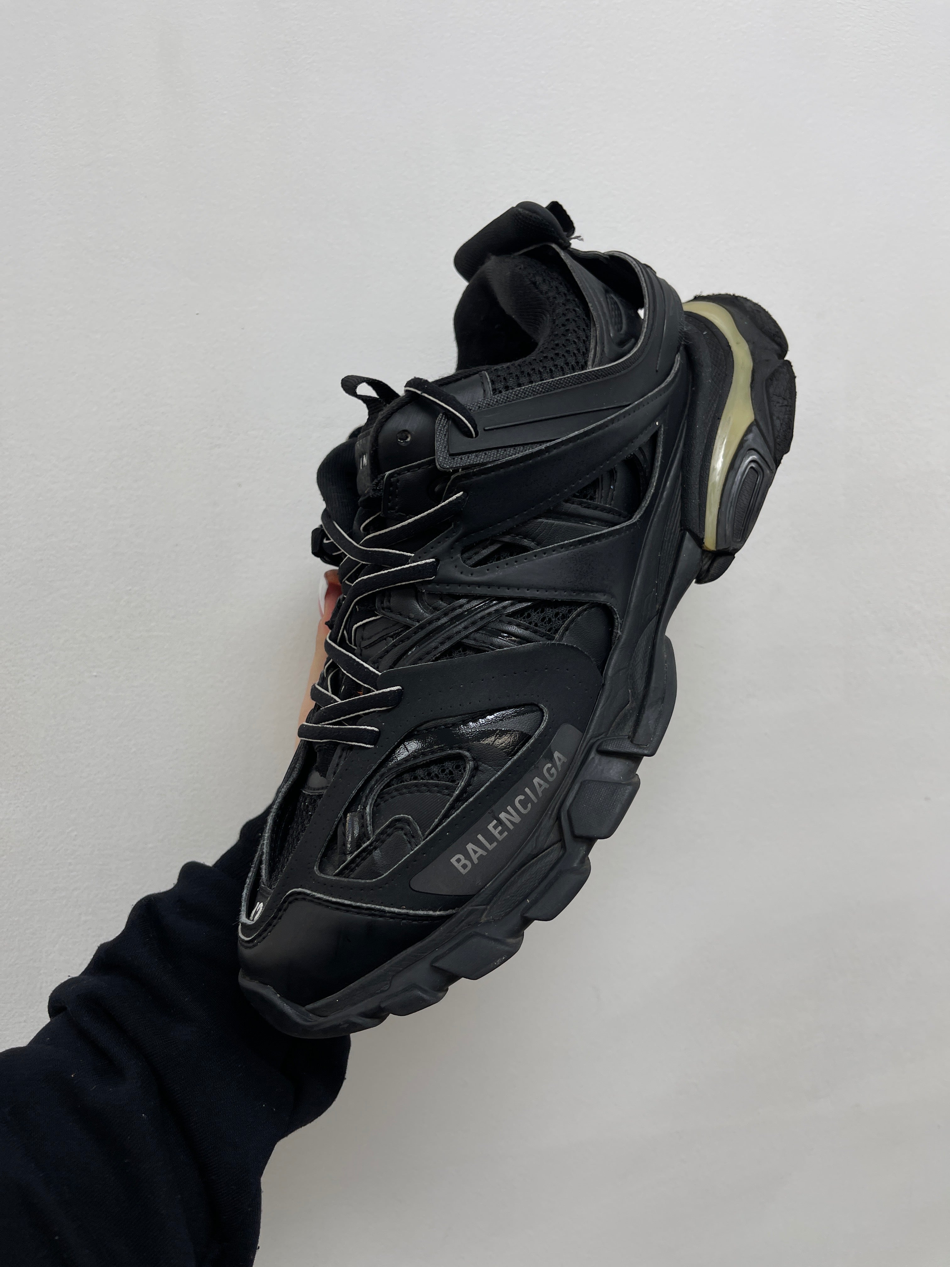 Balenciaga Black LED Track Runner Sneakers