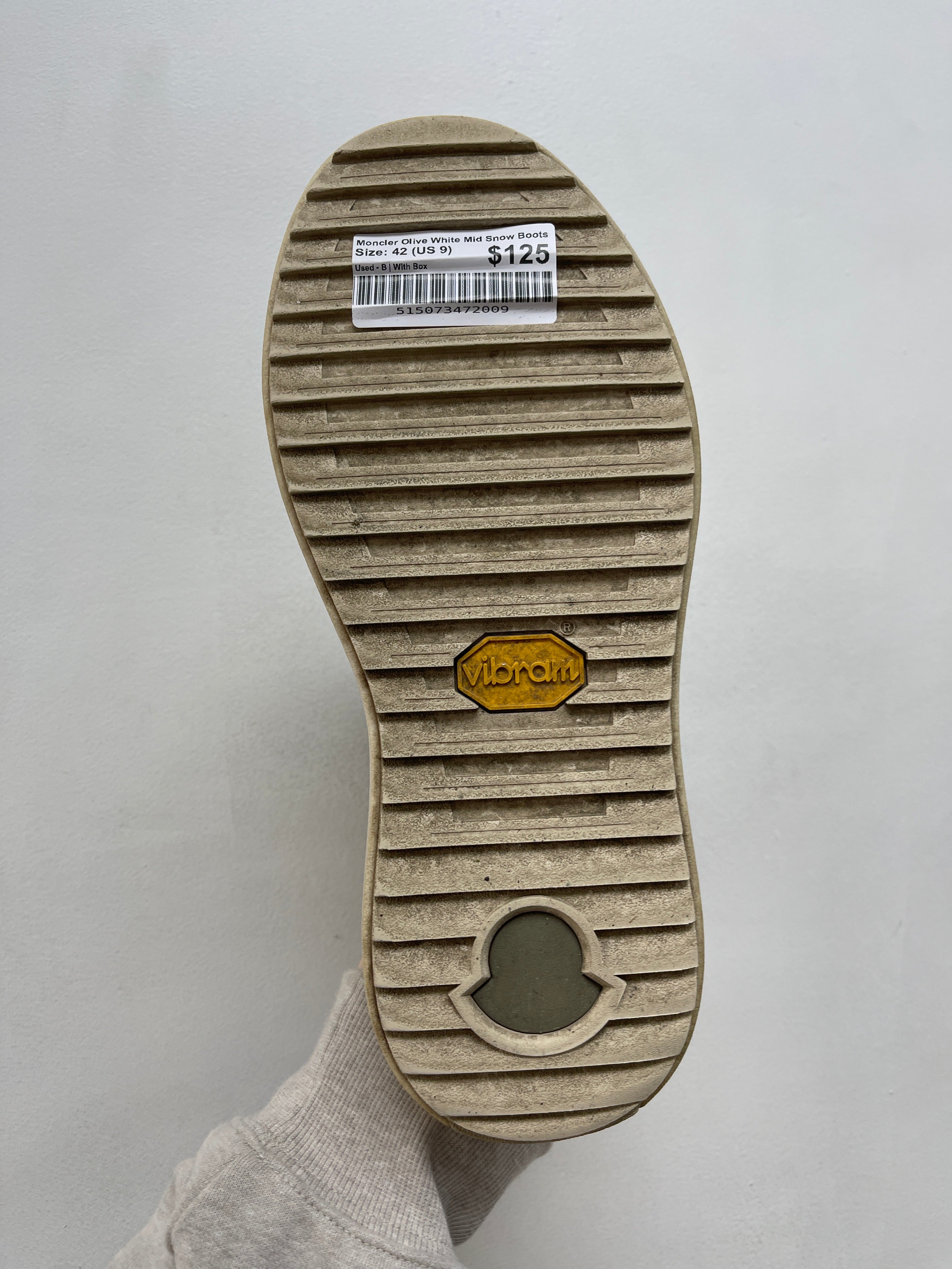 Moncler Olive White Mid Snow Boots