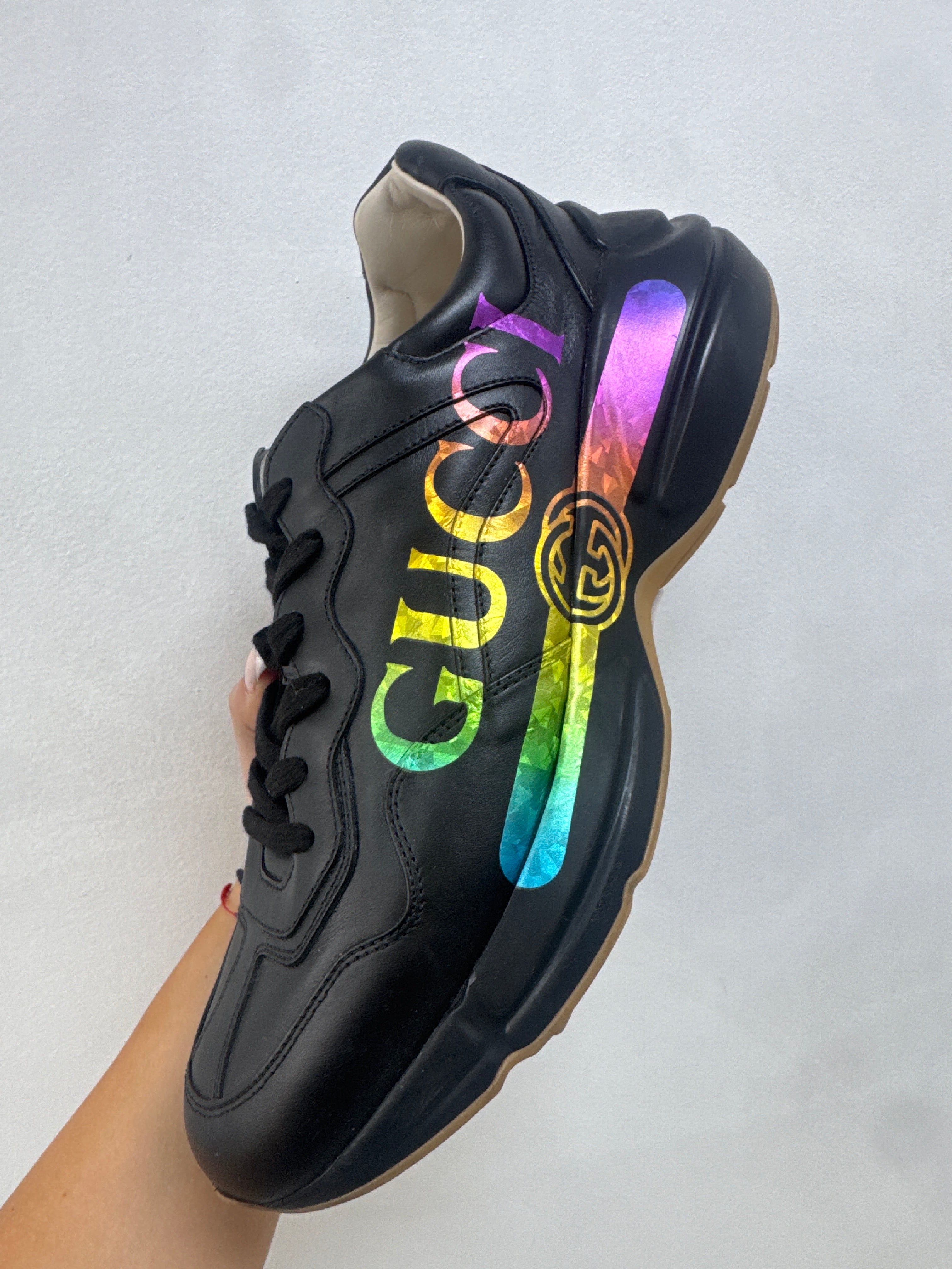 Gucci Black Monochrome Rython Sneakers