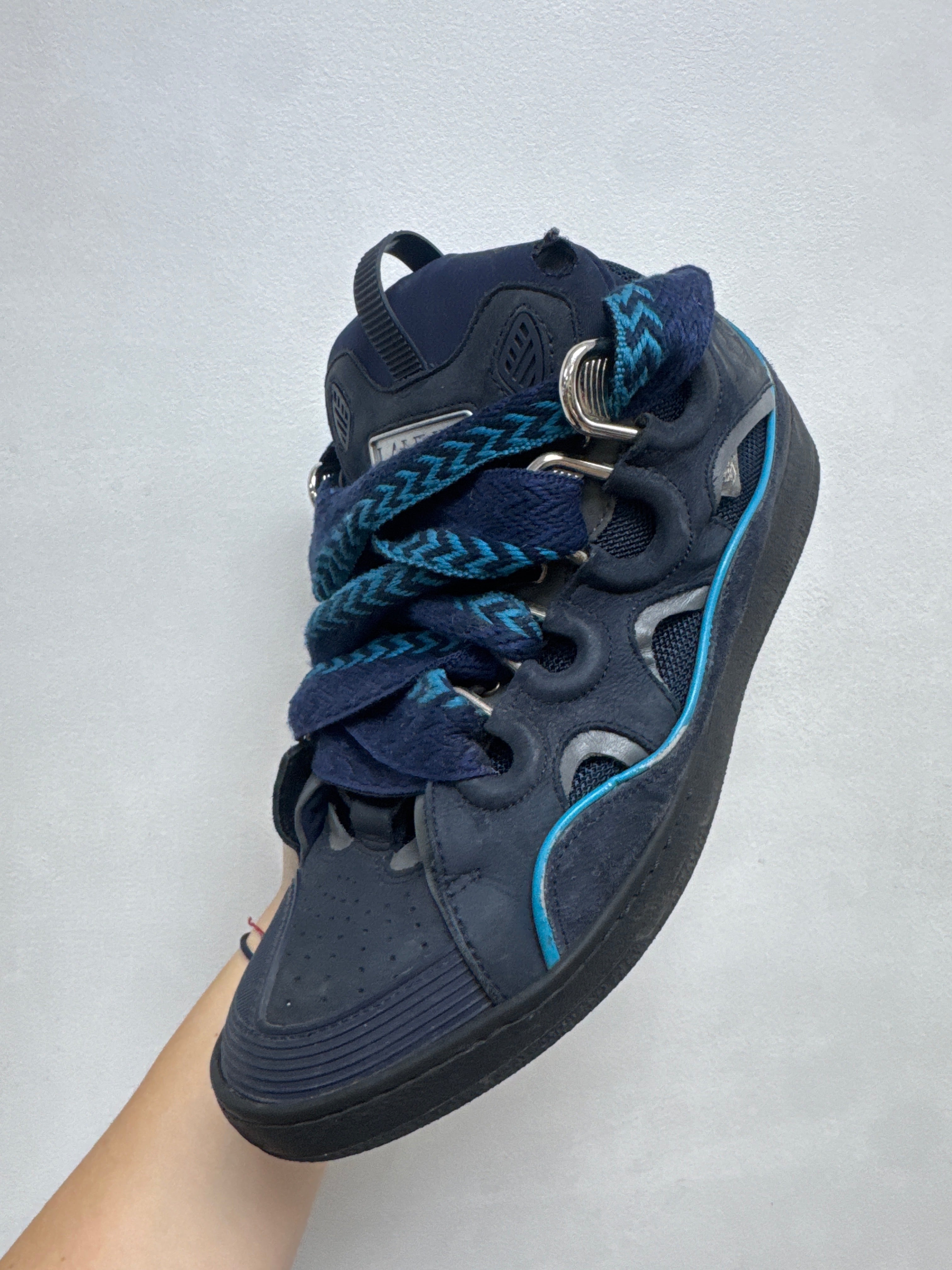 Lanvin Curb Navy Sneakers