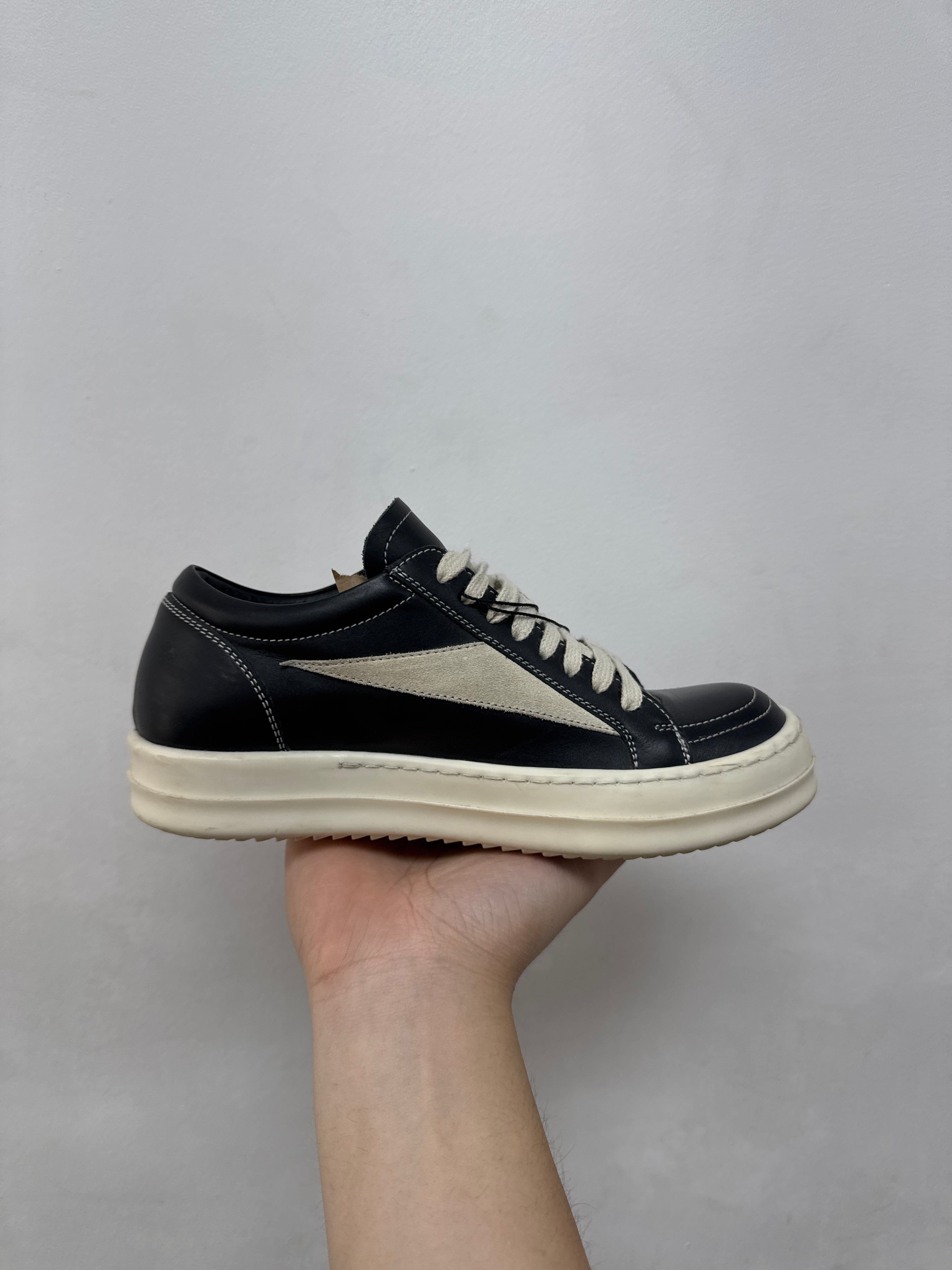 Rick Owens Black Milk Mainline Vintage Sneakers
