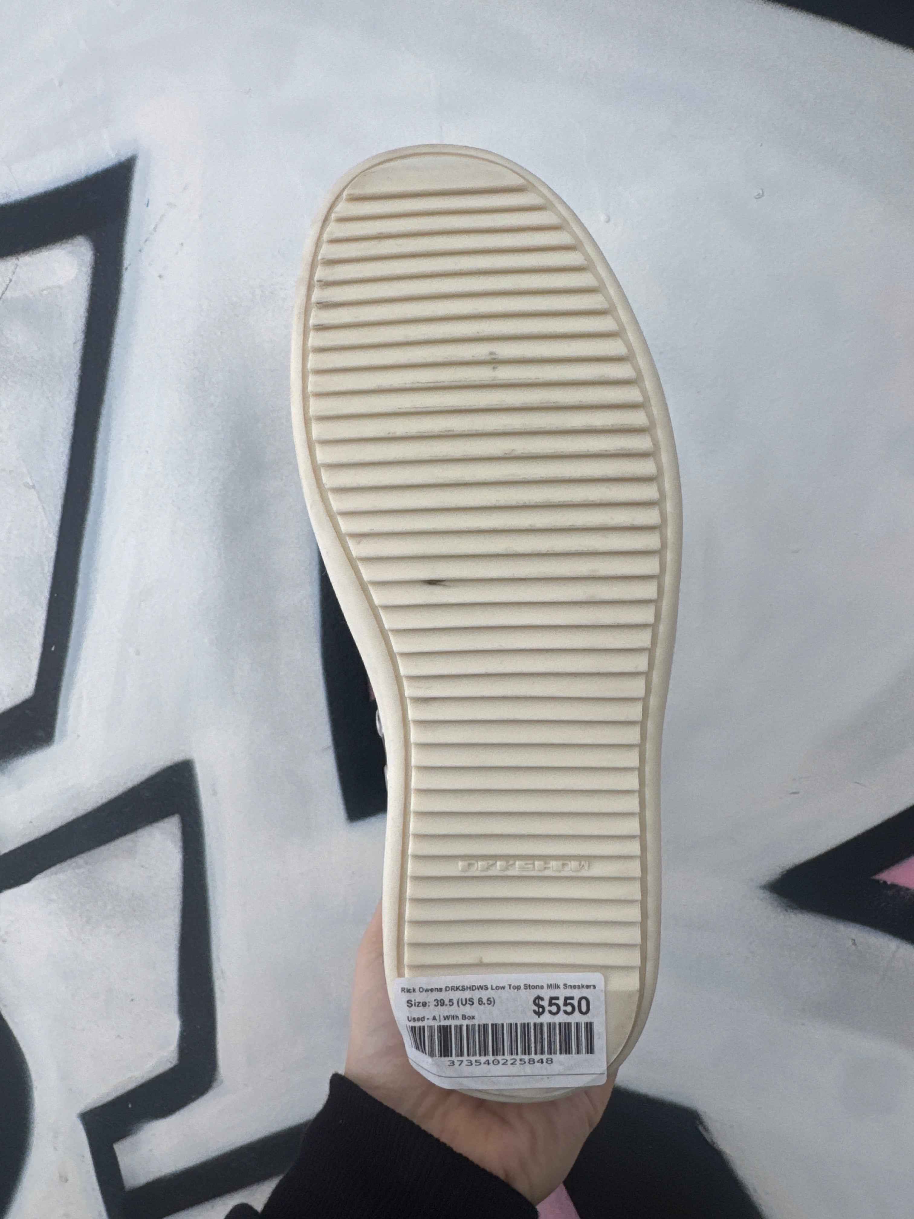 Rick Owens DRKSHDWS Low Top Stone Milk Sneakers