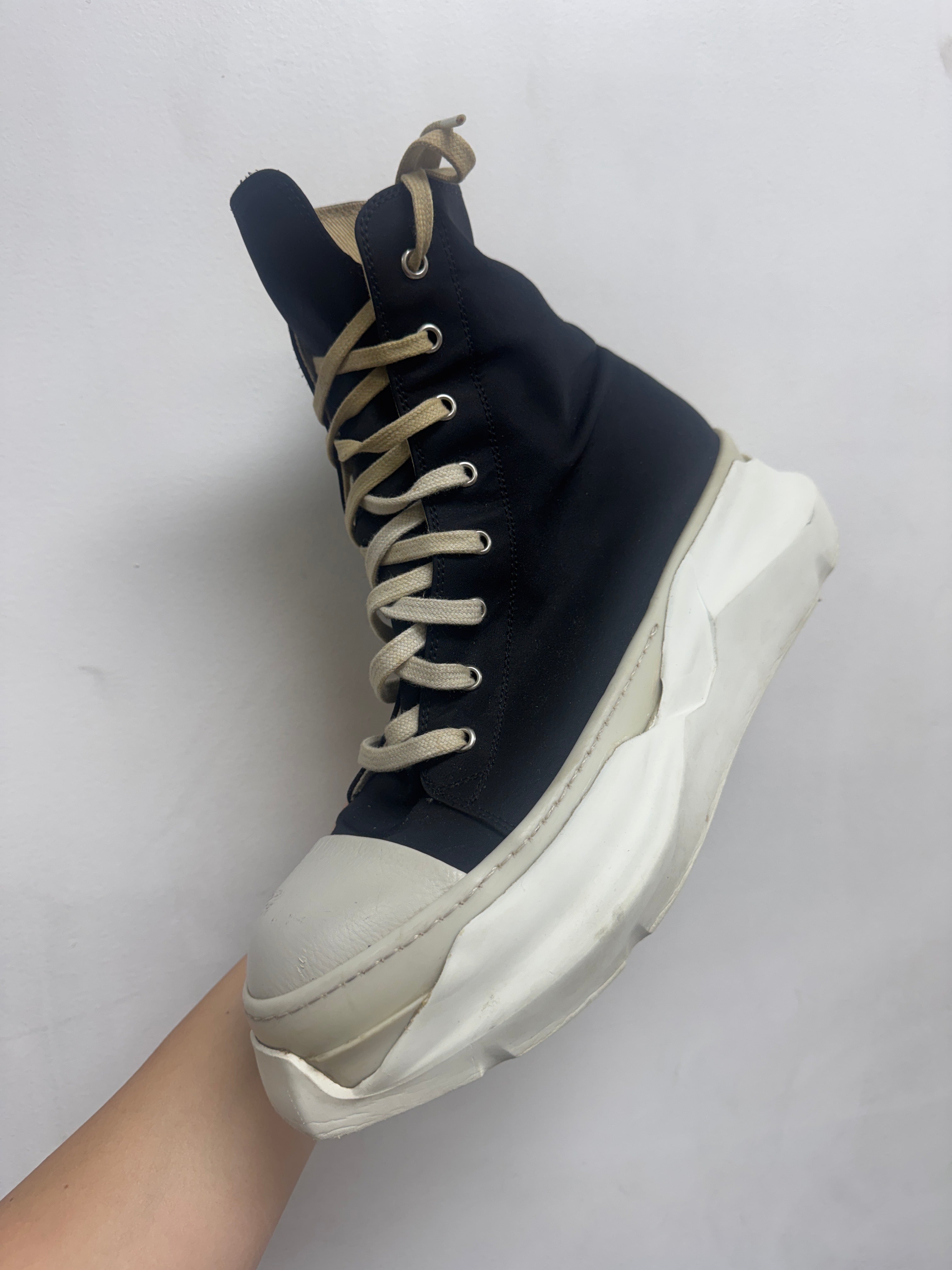 Rick Owens Black Abstract Ramone High Sneakers