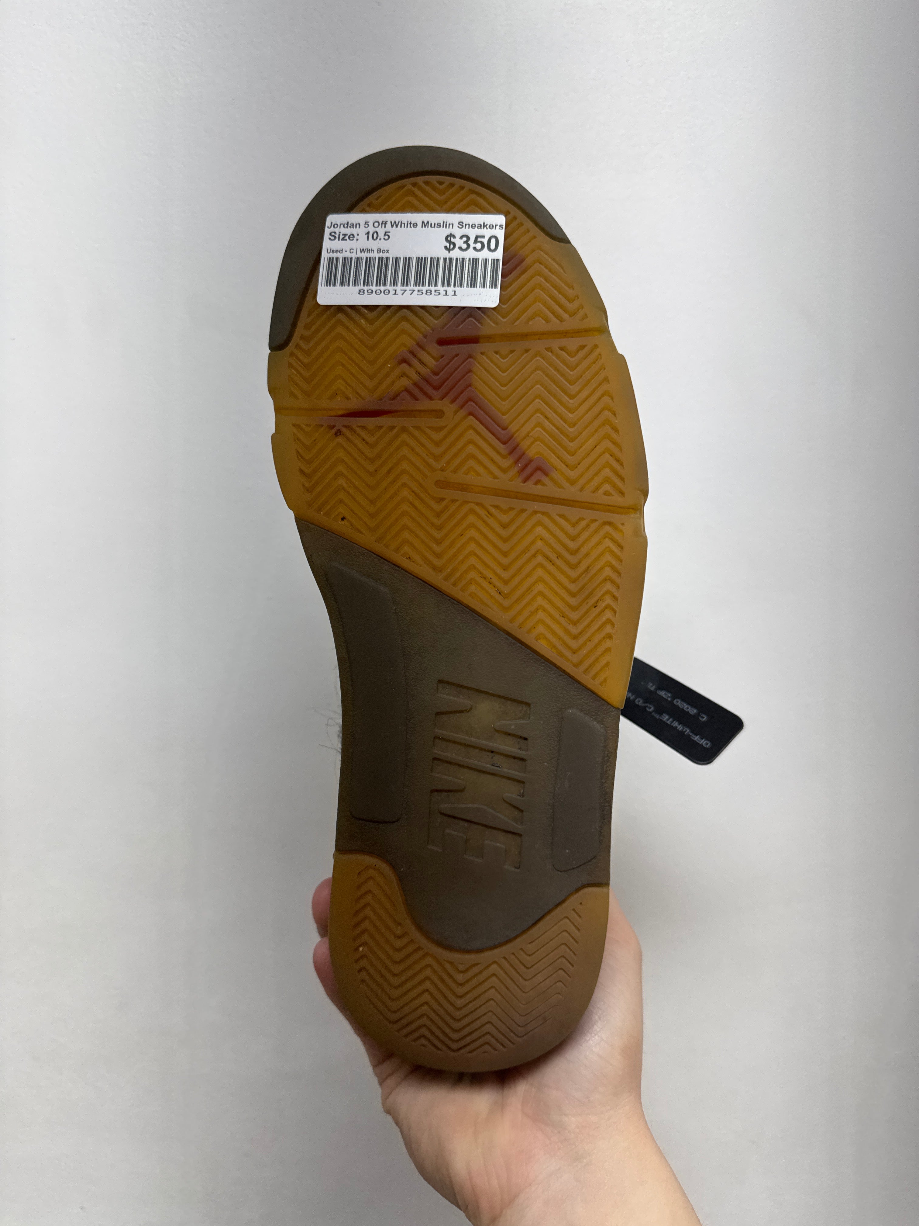 Jordan 5 Off White Muslin Sneakers