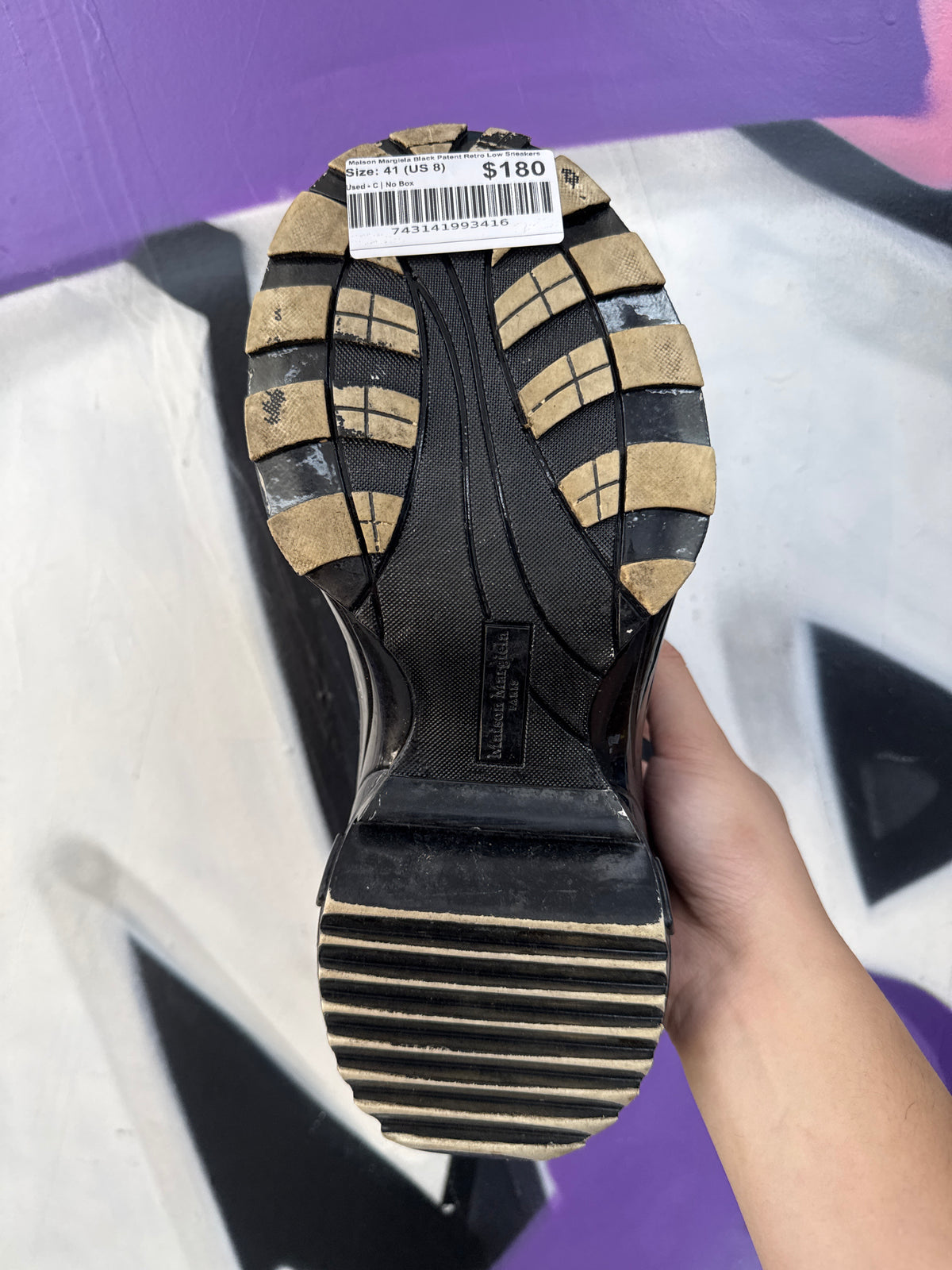 Maison Margiela Black Patent Retro Low Sneakers