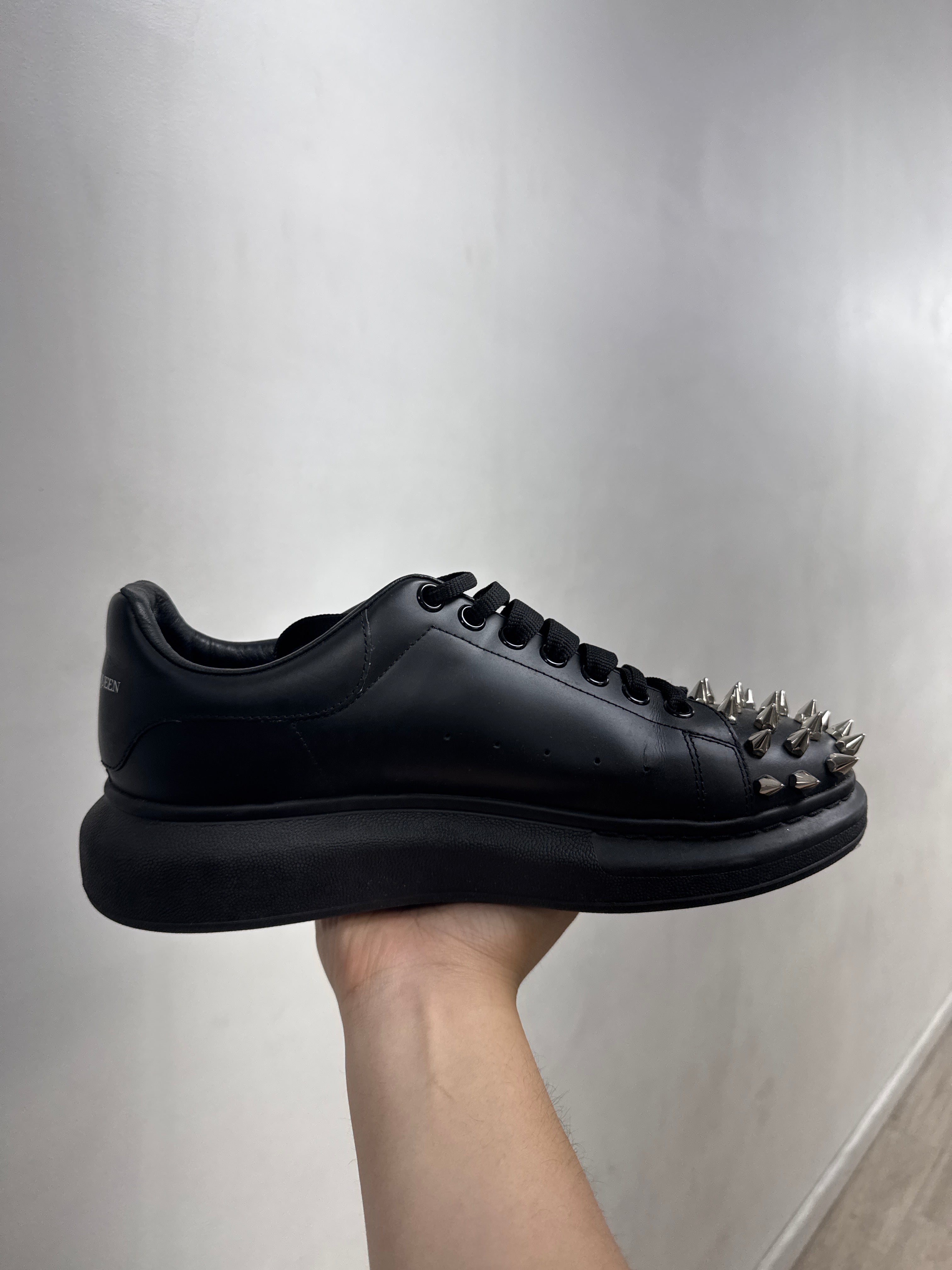 Alexander Mcqueen Black Spiked Oversized Sneakers