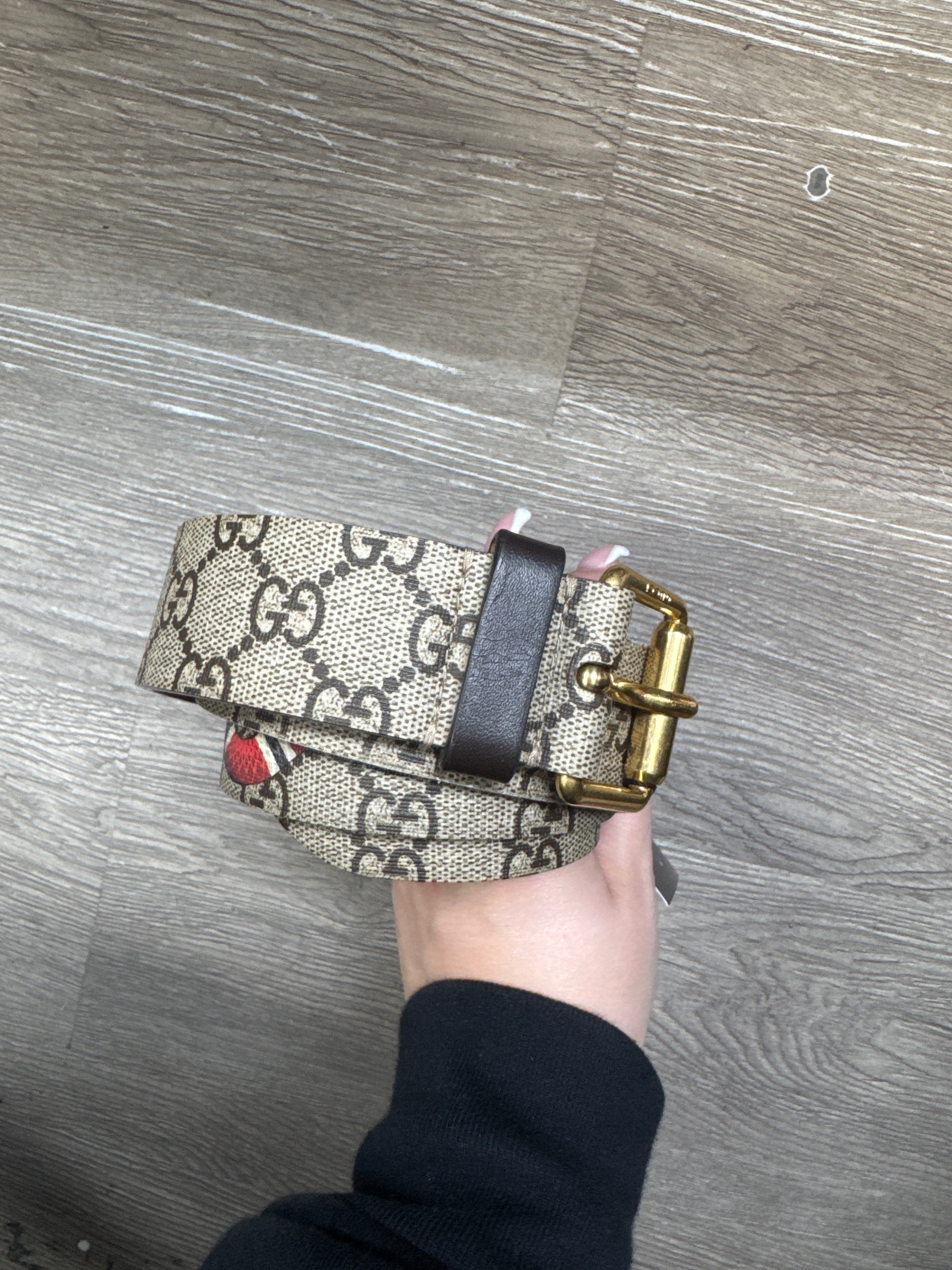 Gucci Monogram Snake Logo Belt