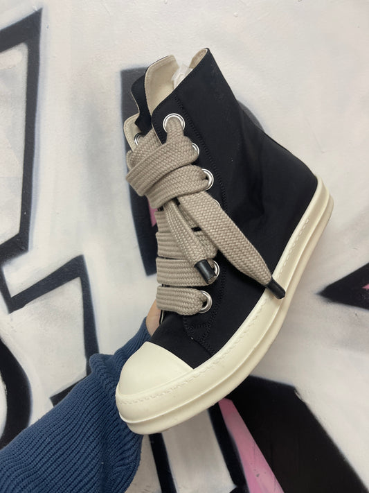 Rick Owens Black Jumbo Lace Ramone Hi Sneakers