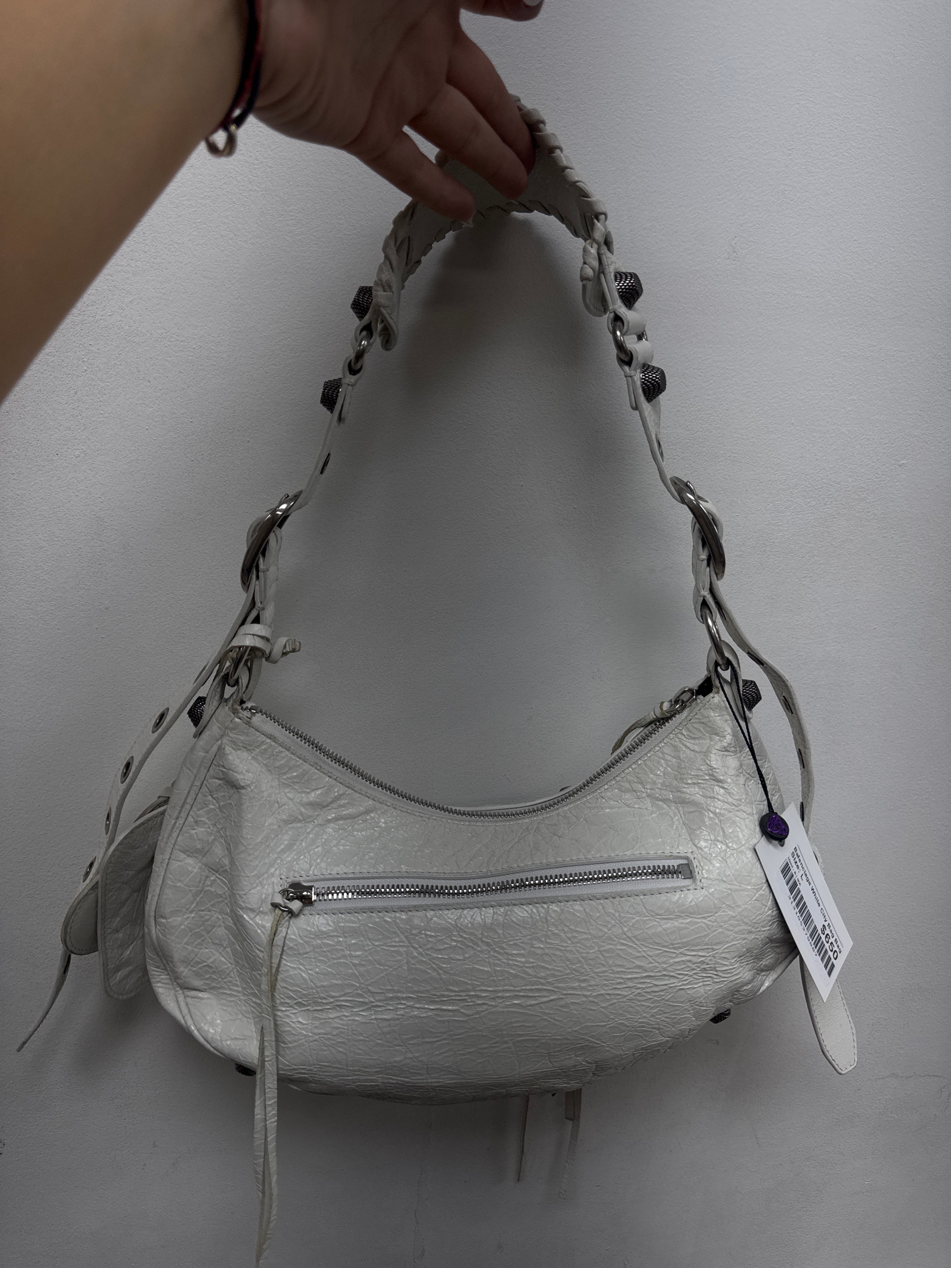 Balenciaga White City Bag Bag