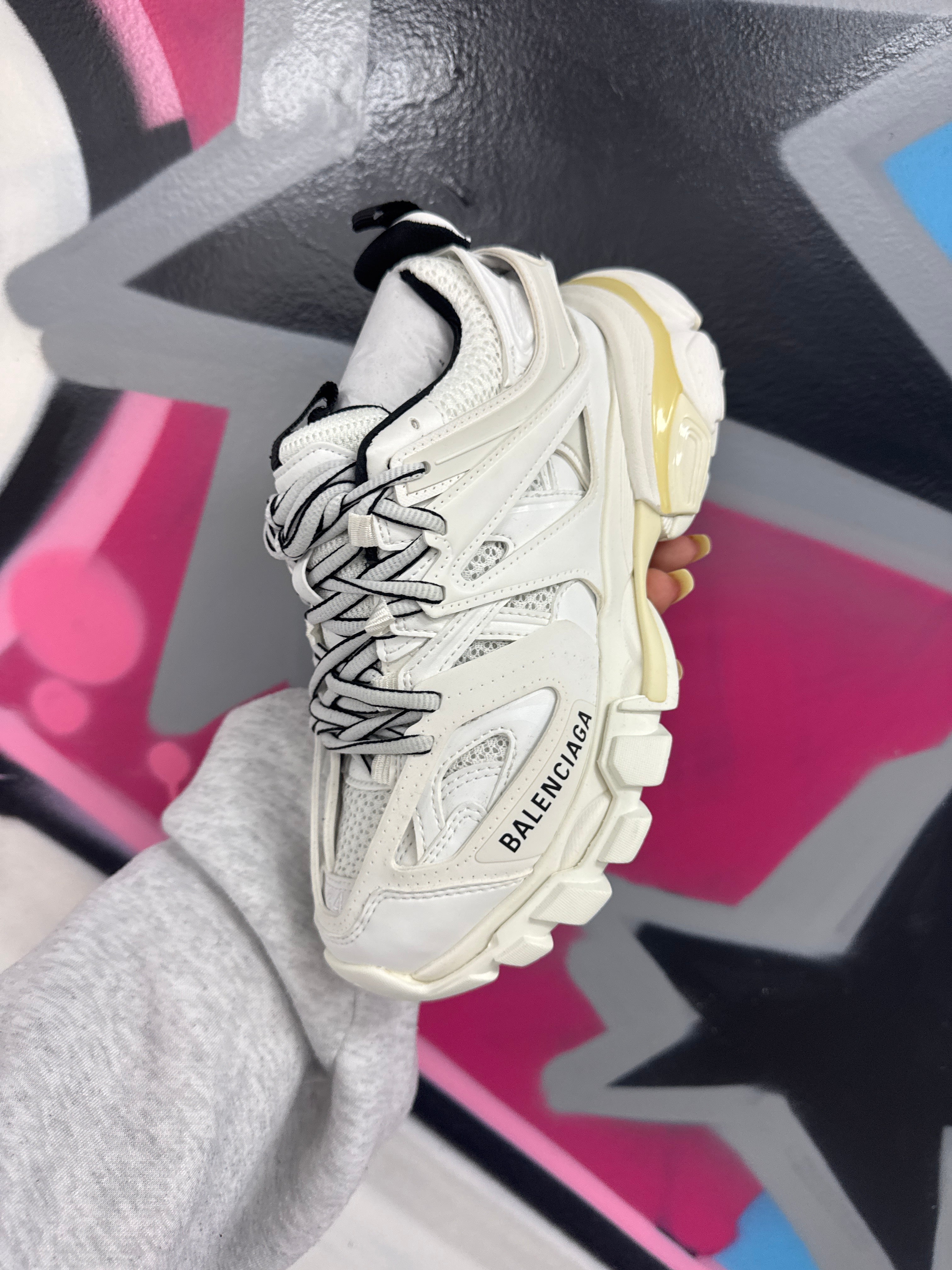 Balenciaga Black White Track Sneakers  (4) New With Box
