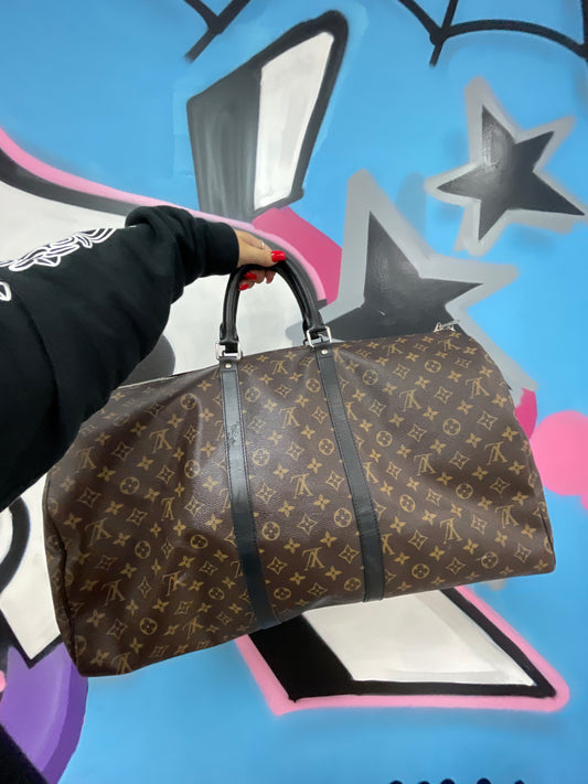 Louis Vuitton Brown Black 55 Keep All Bag