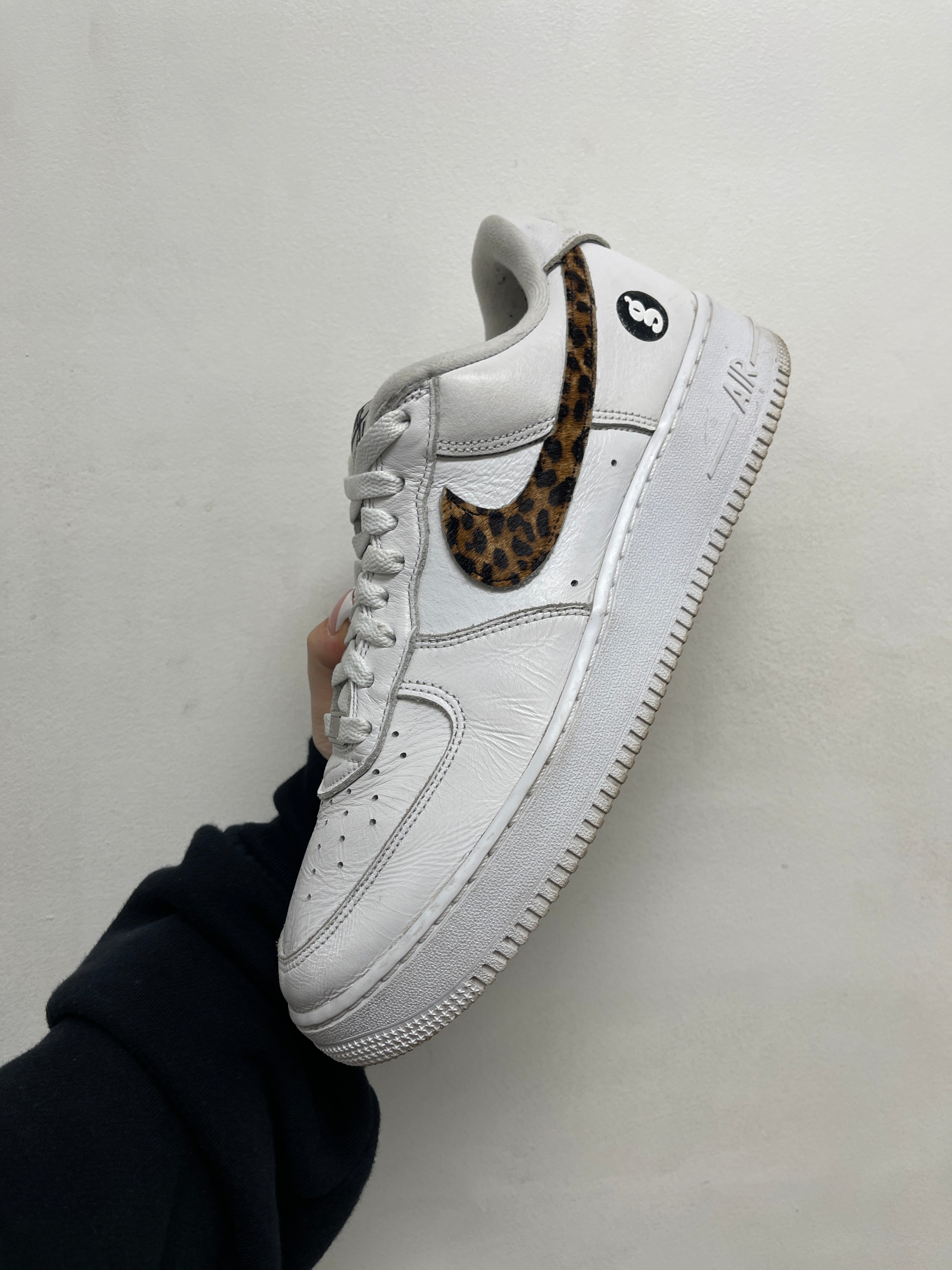 Jordan Goodenough White Cheetah Print Sneakers