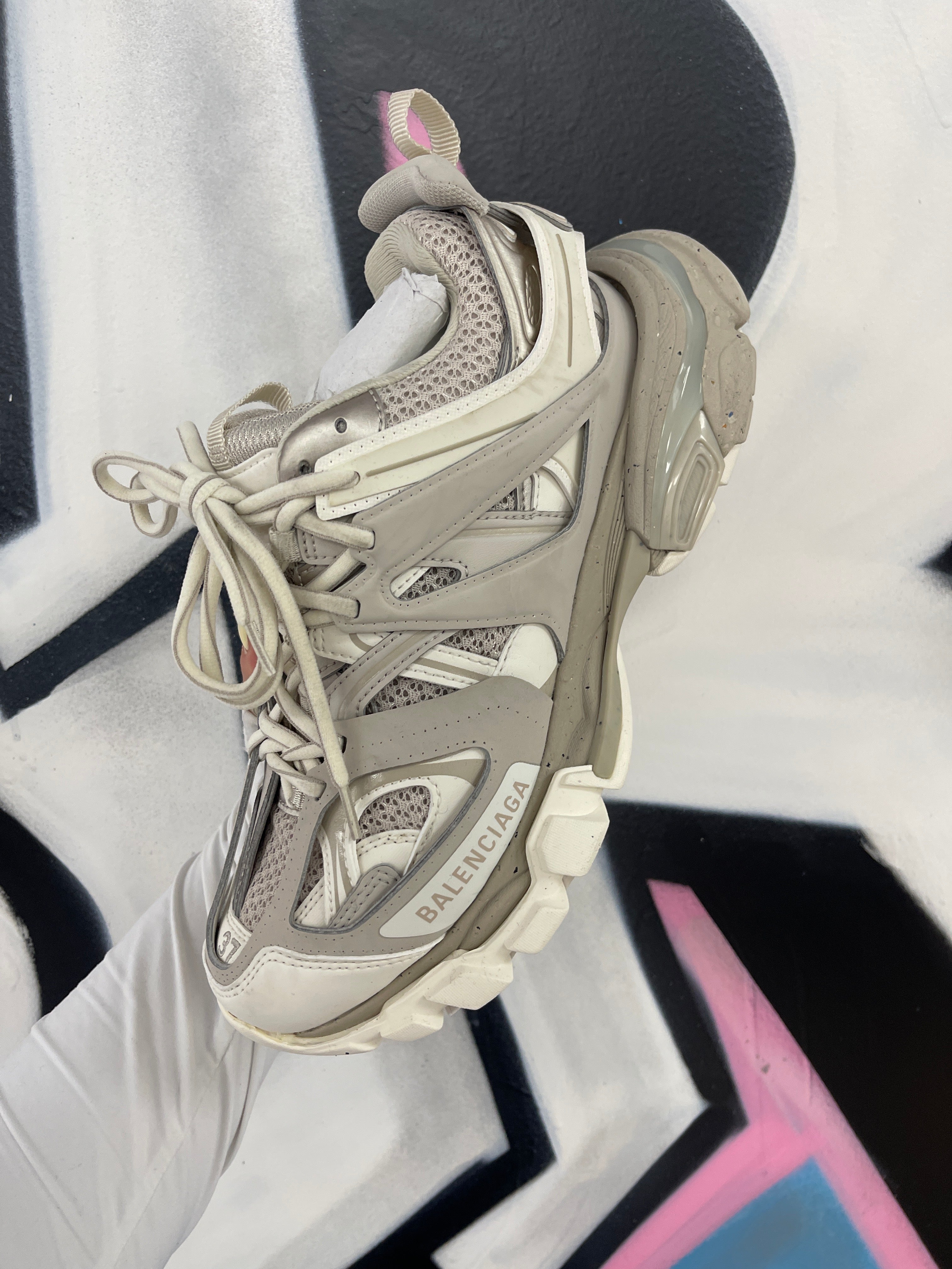 Balenciaga Women's Track Sneaker Tan (37) New With Box