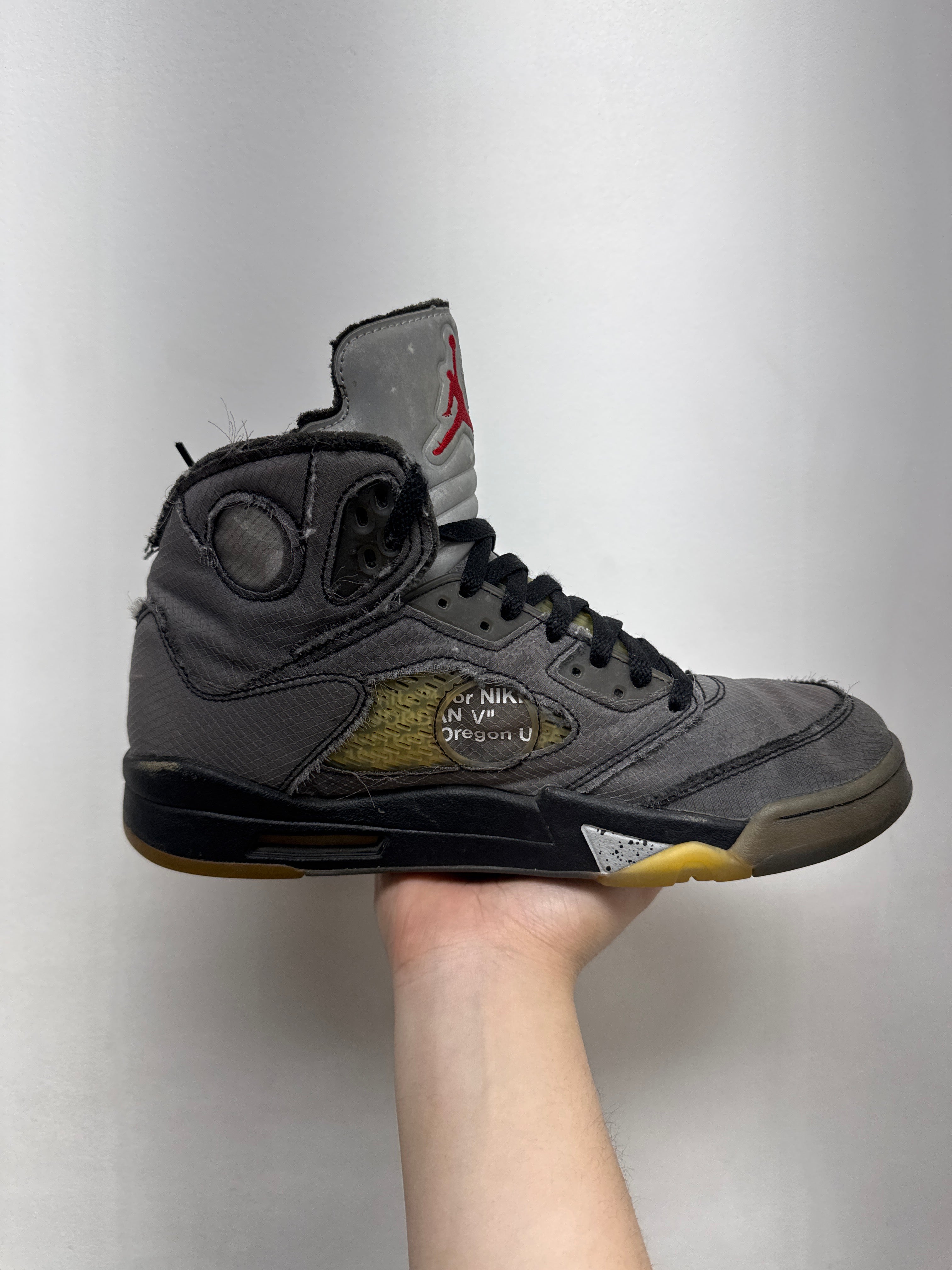 Jordan 5 Off White Muslin Sneakers