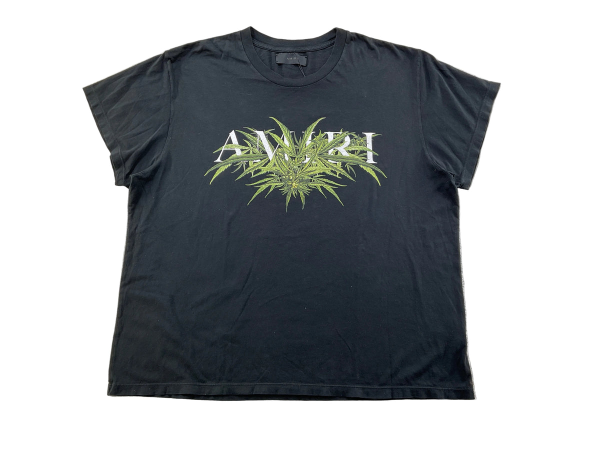 Amiri Black Weed Core Logo Tee