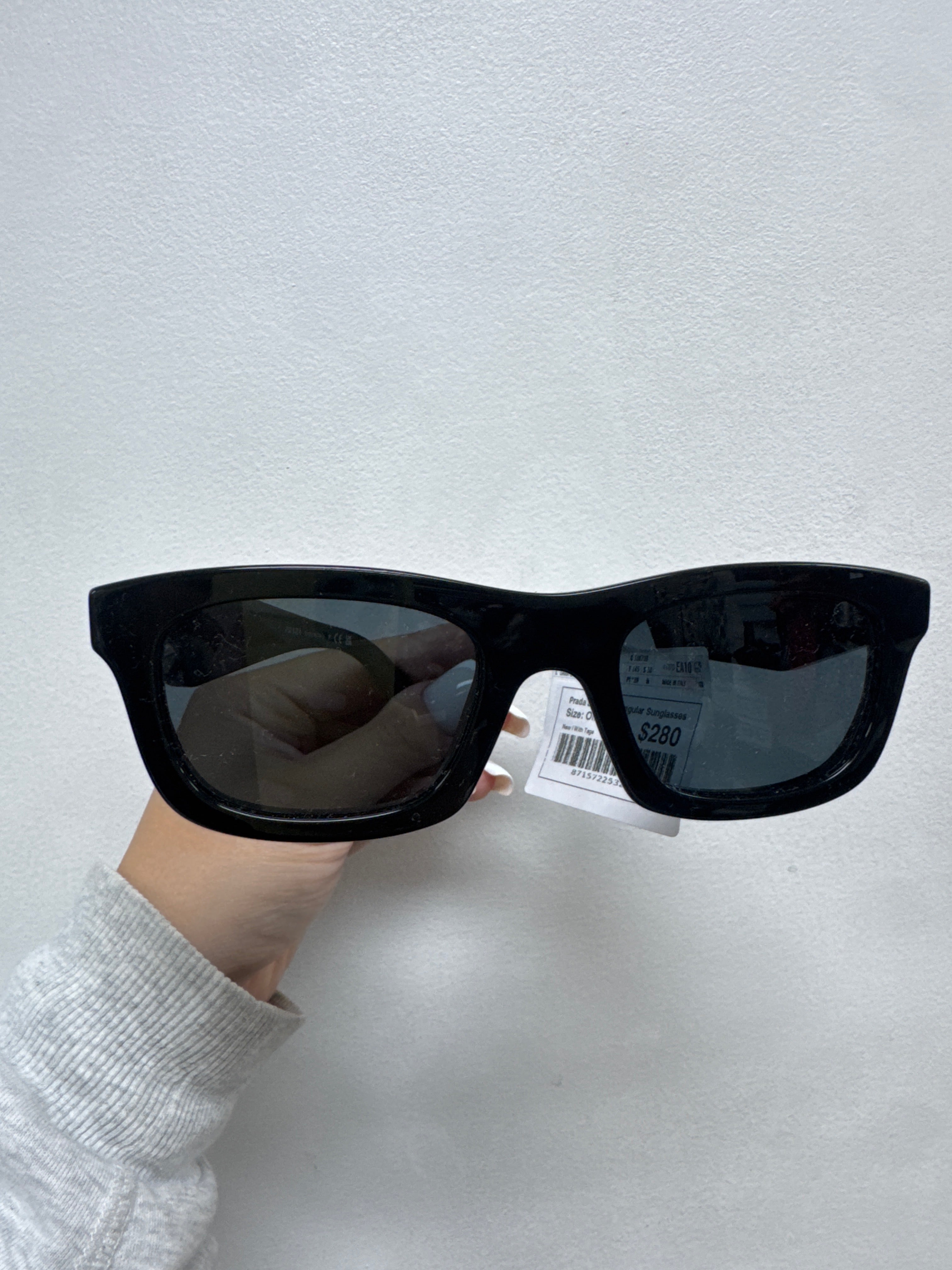 Prada Black Rectangular Sunglasses