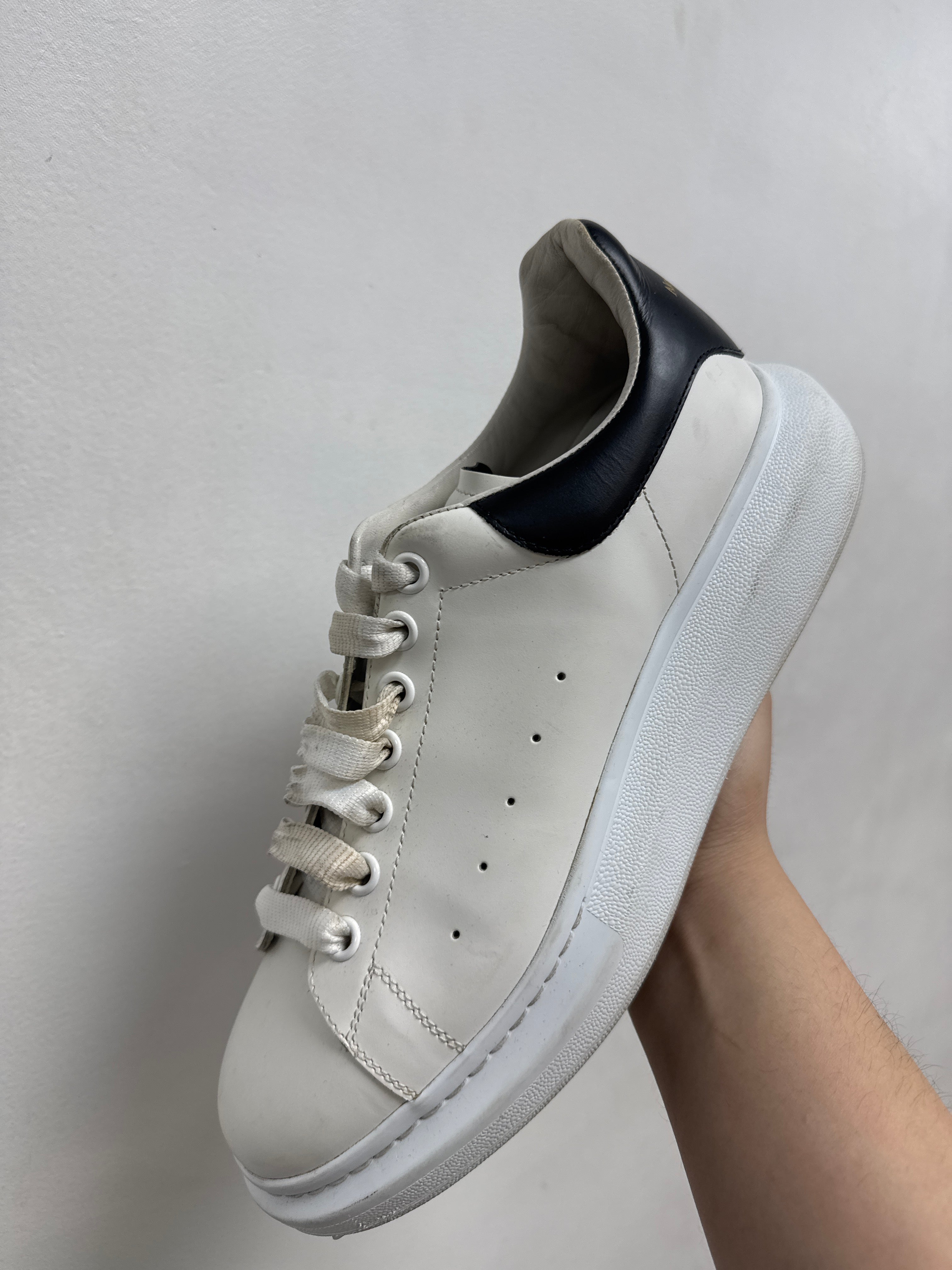 Alexander Mcqueen White Black Oversized Sneakers