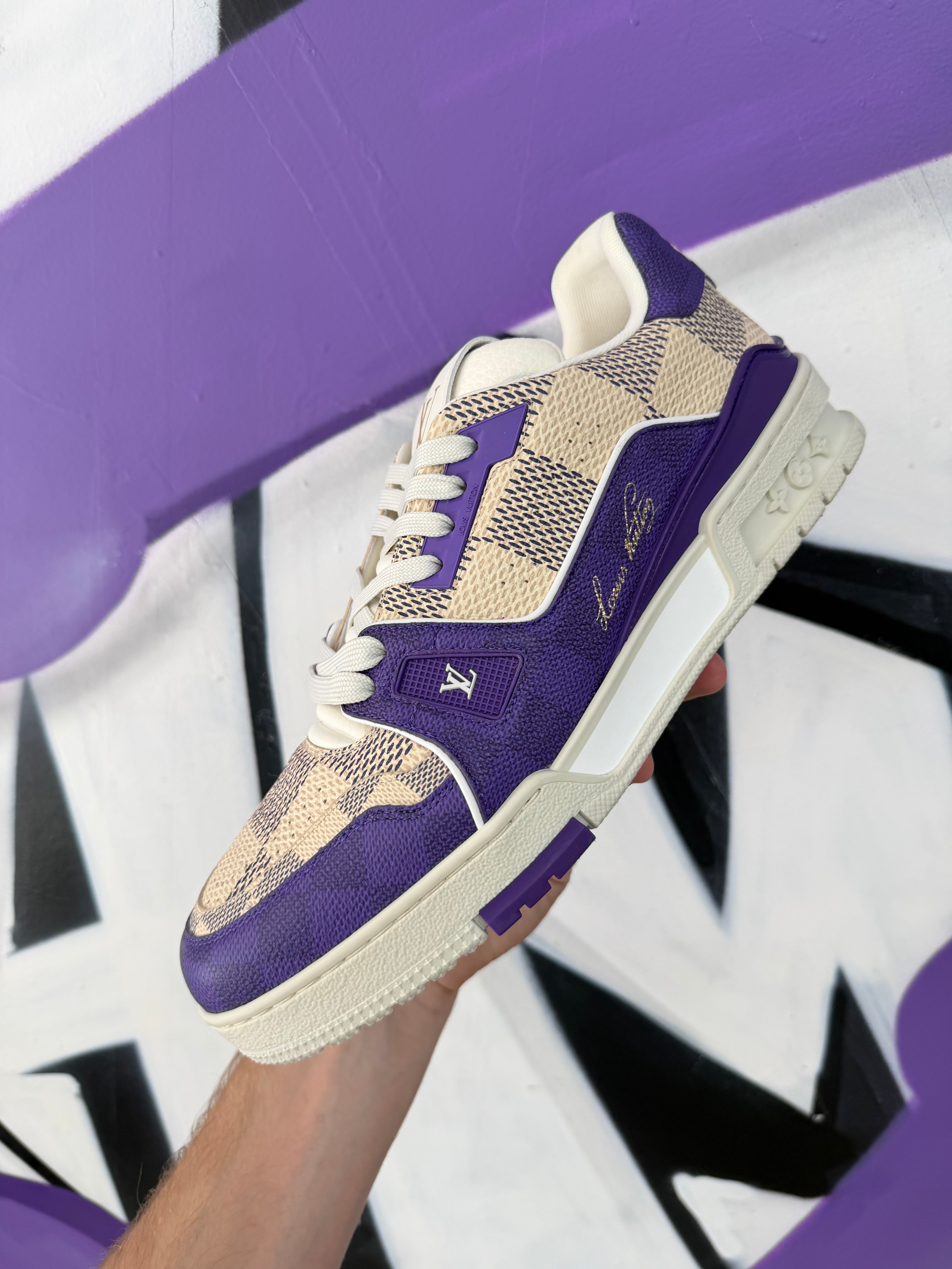 Louis Vuitton Cream Purple 54 Sneakers
