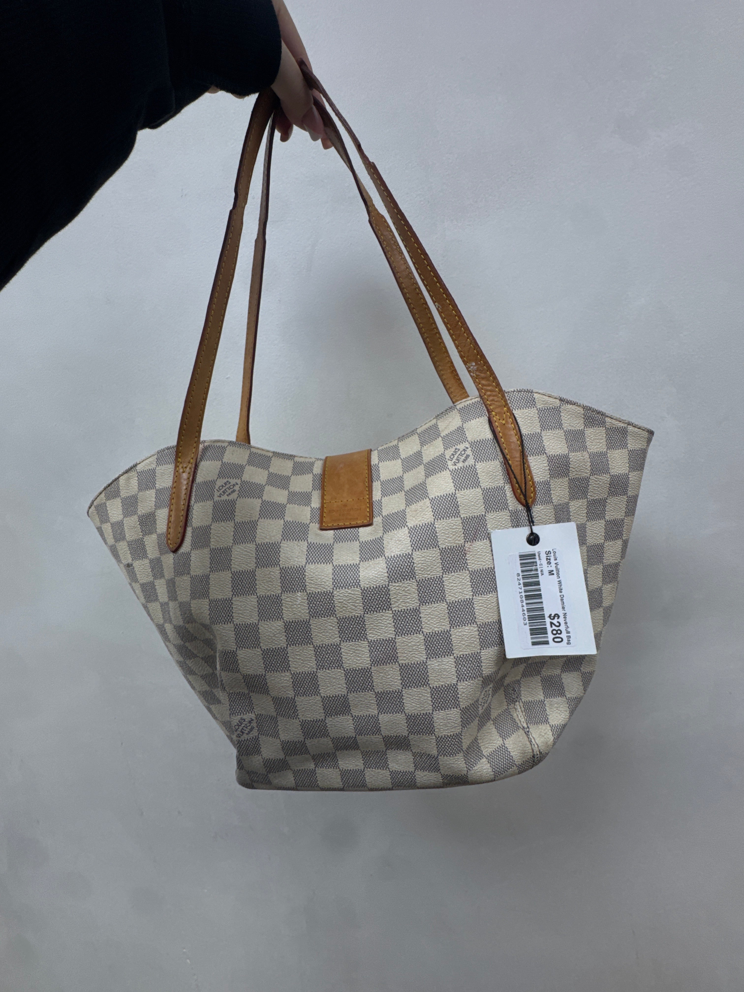 Louis Vuitton White Damier Neverfull Bag