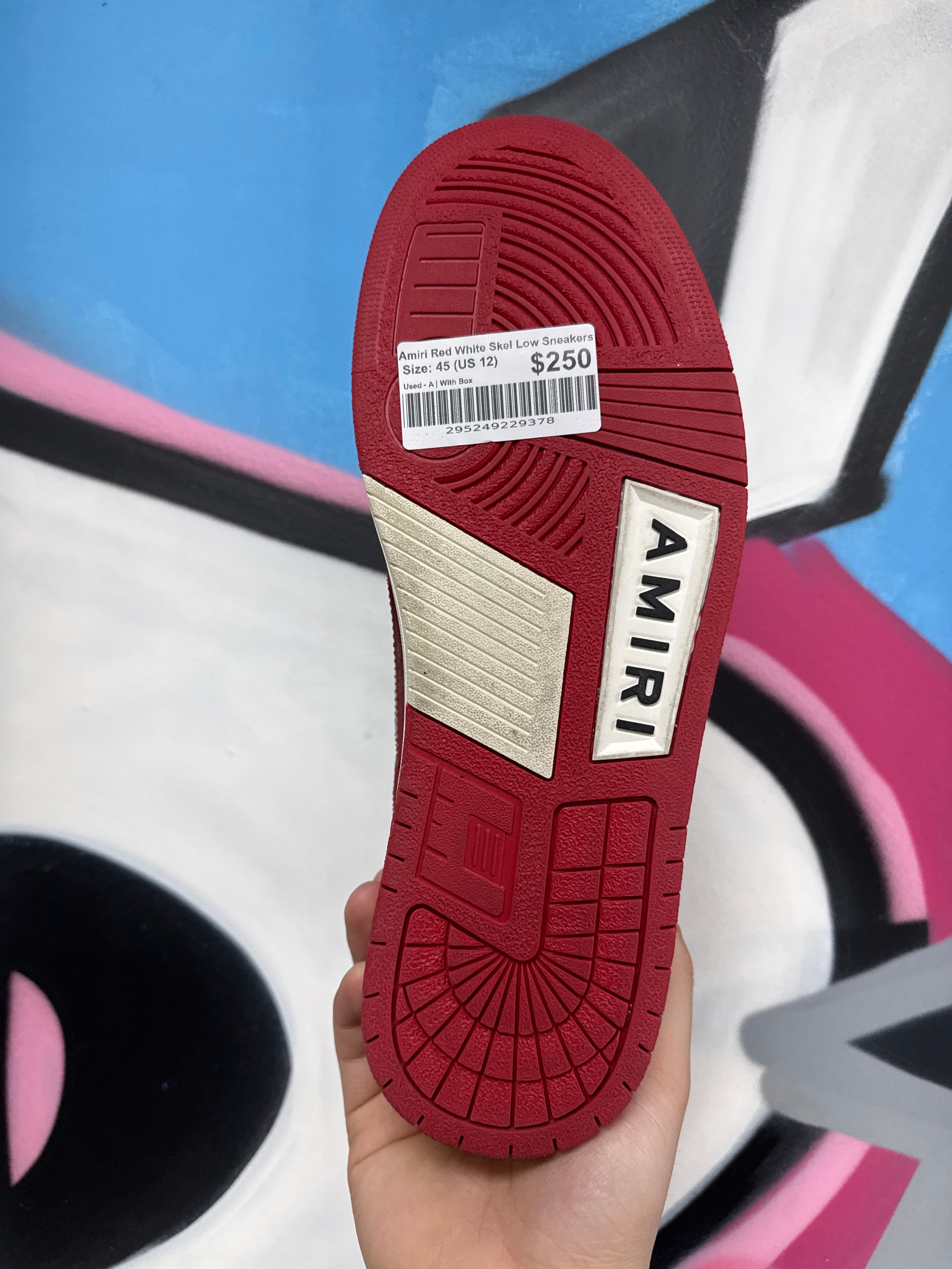 Amiri Red White Skel Low Sneakers