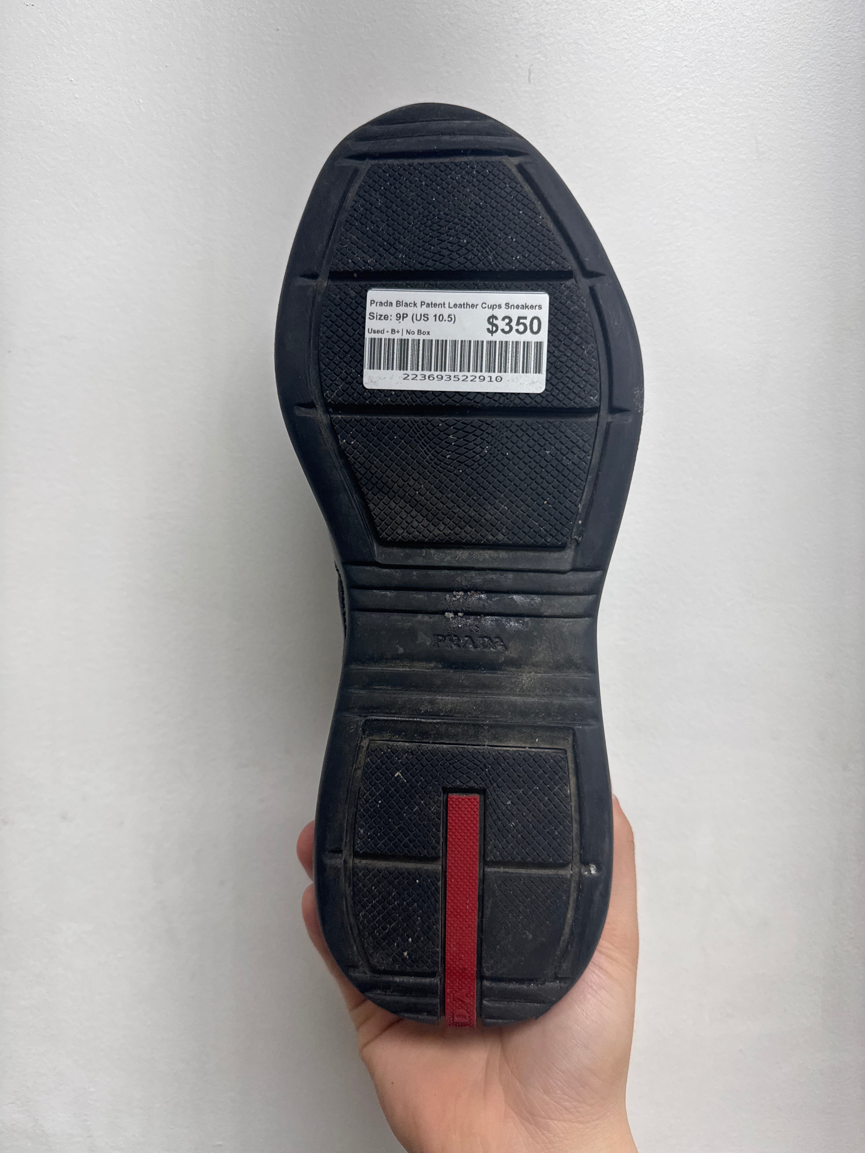 Prada Black Patent Leather Cups Sneakers