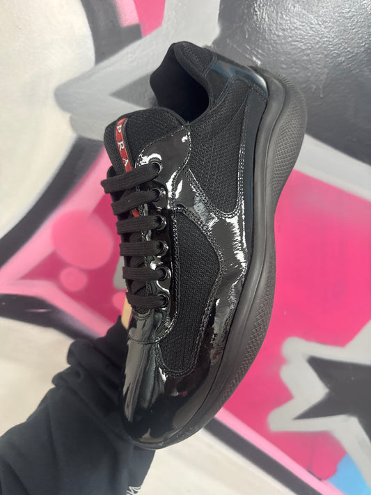 Prada Patent Prada Cup Black Sneakers